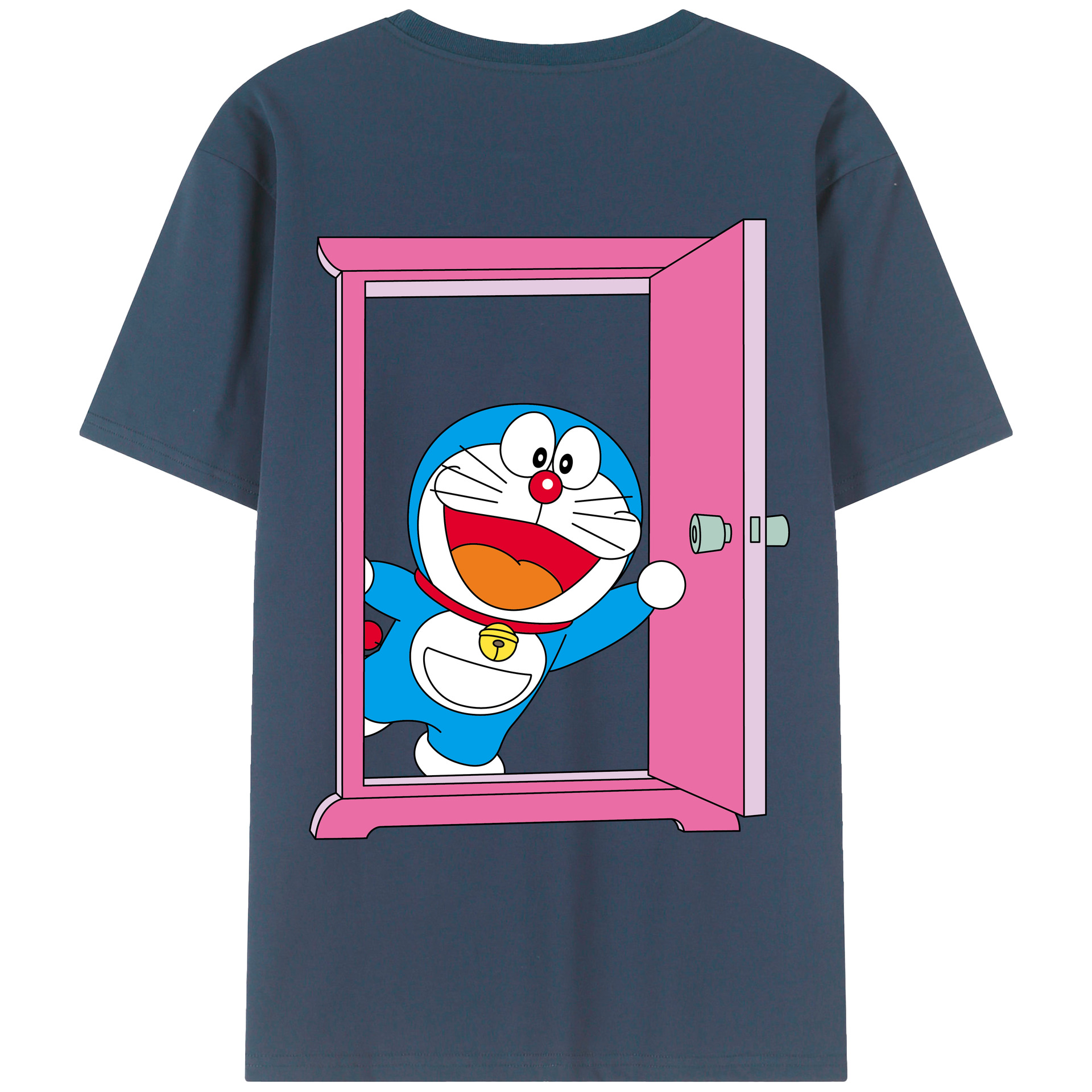 （画像用） ドラえもん Doraemon 綿100％ メンズ半袖Tシャツ（バックプリント） 通気性