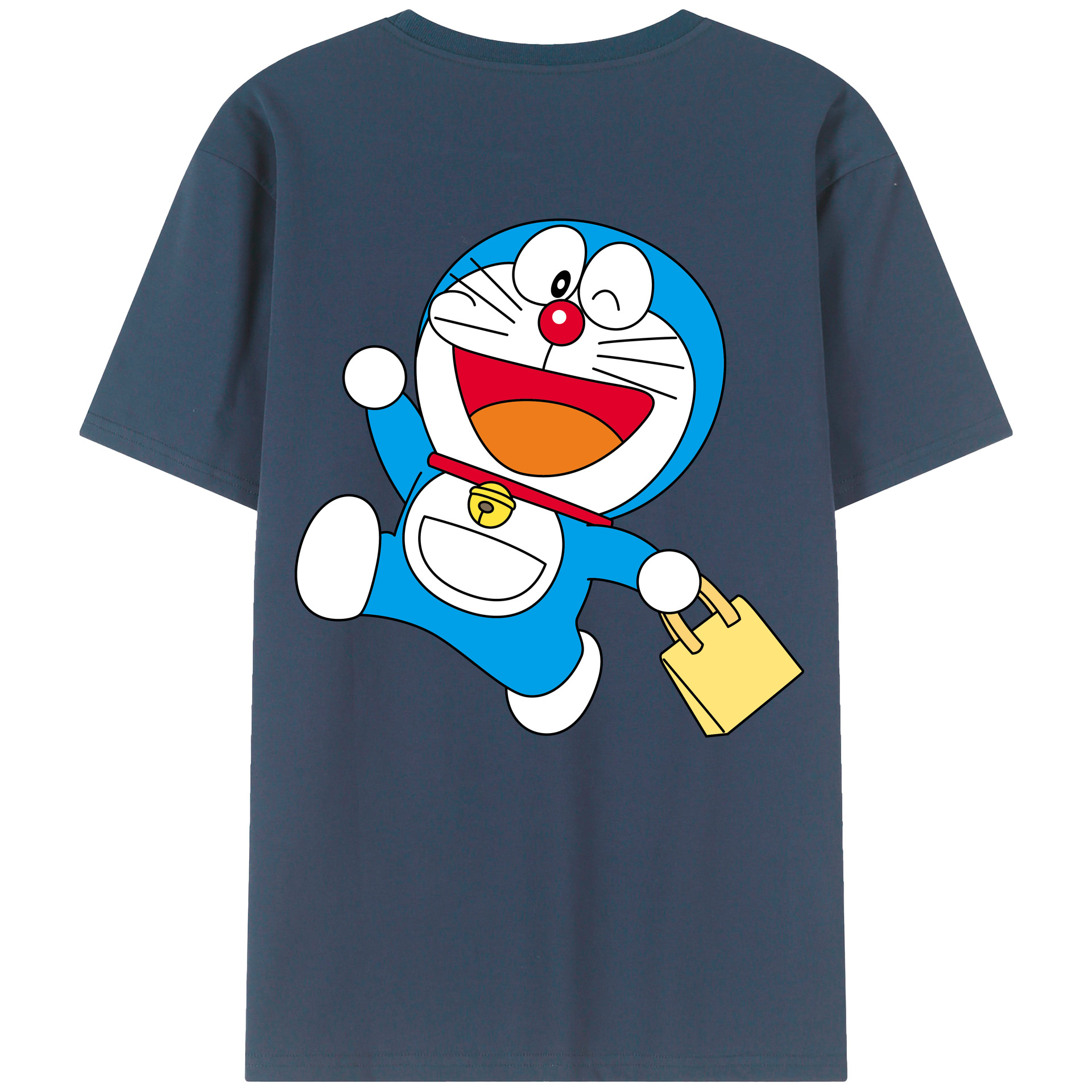 （画像用） ドラえもん Doraemon 綿100％ メンズ半袖Tシャツ（バックプリント） 通気性