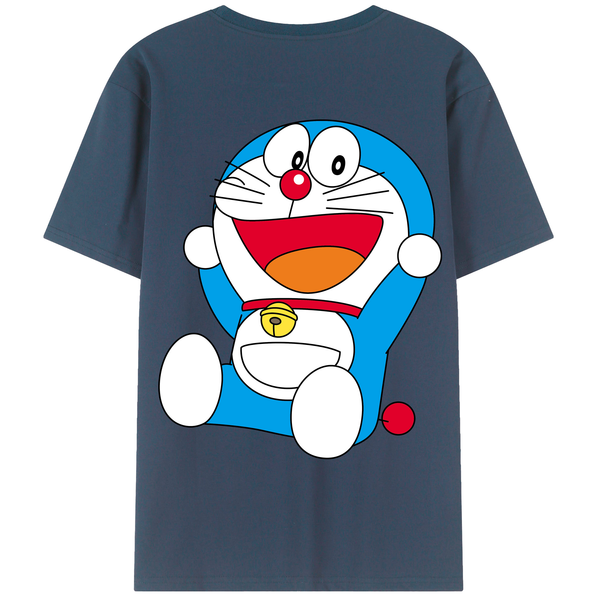 （画像用） ドラえもん Doraemon 綿100％ メンズ半袖Tシャツ（バックプリント） 通気性