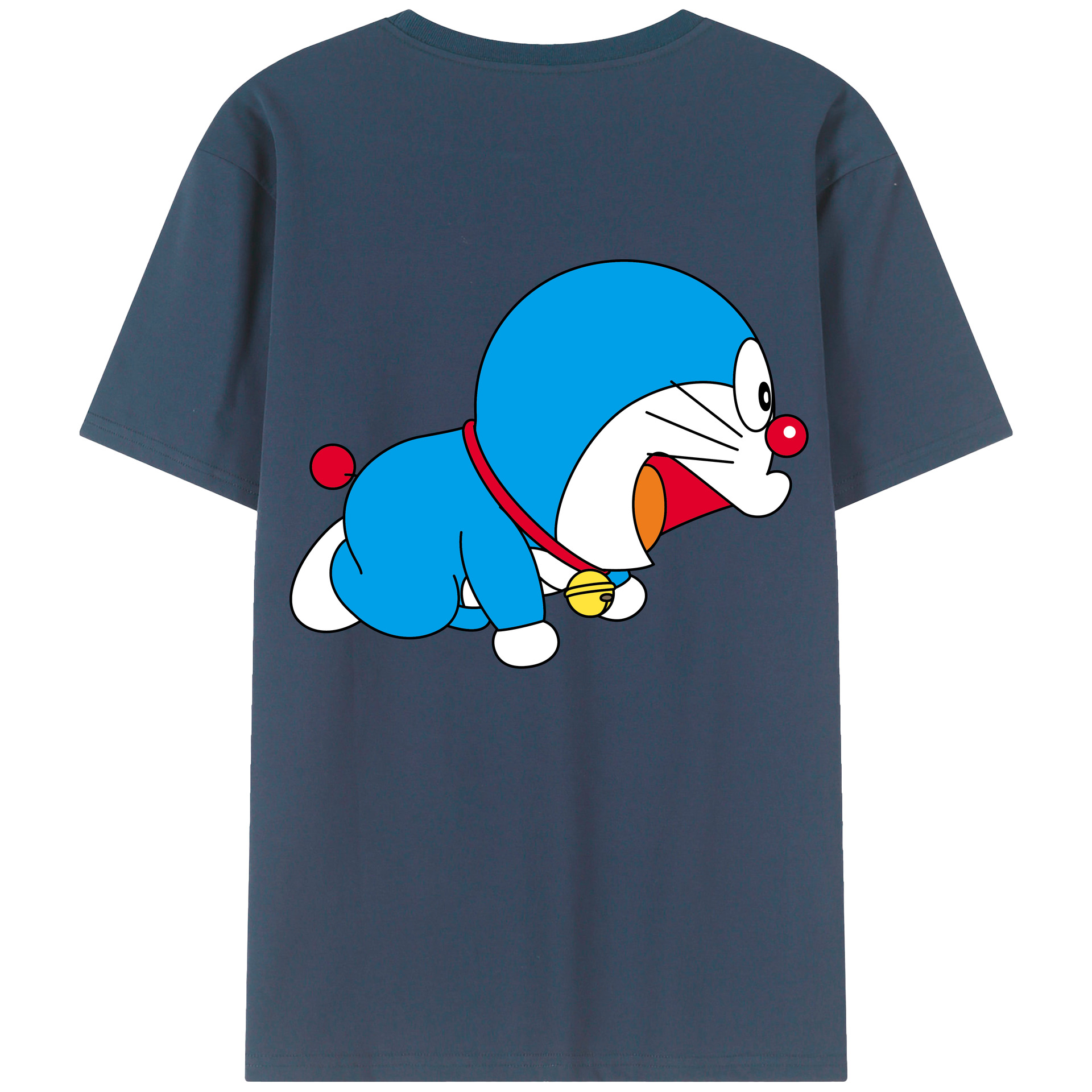 （画像用） ドラえもん Doraemon 綿100％ メンズ半袖Tシャツ（バックプリント） 通気性