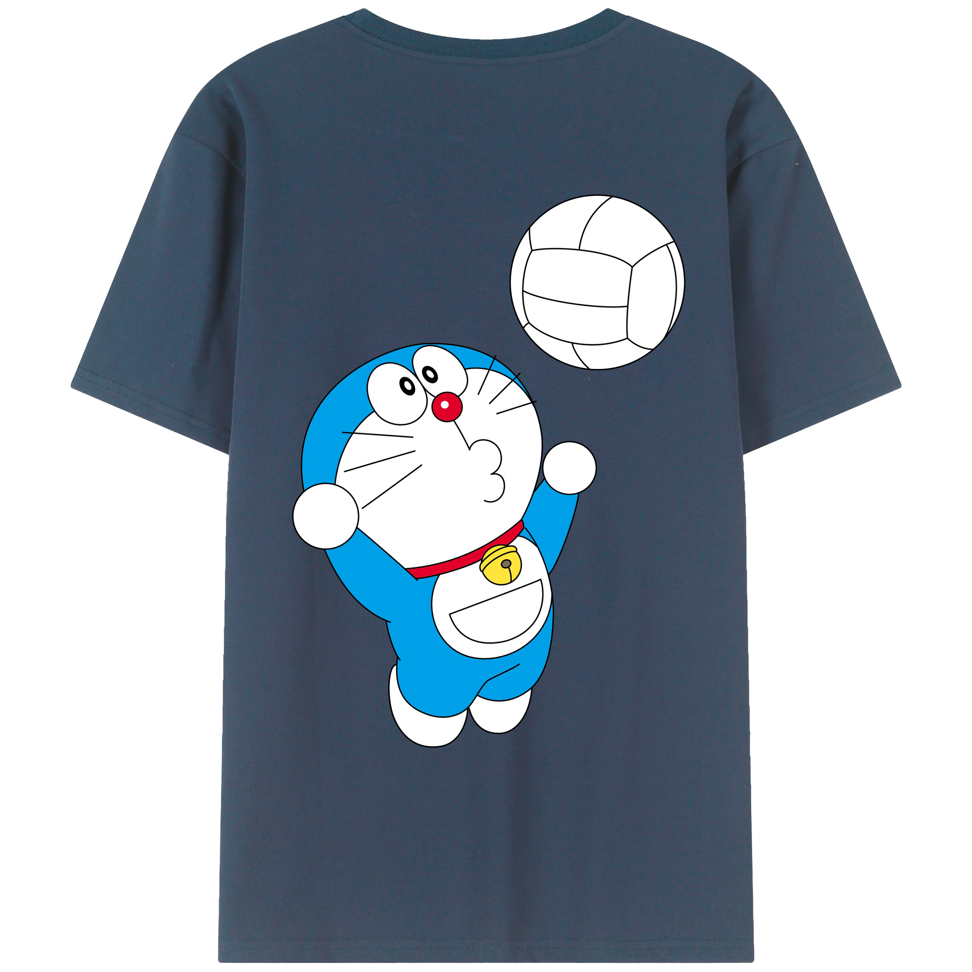 （画像用） ドラえもん Doraemon 綿100％ メンズ半袖Tシャツ（バックプリント） 通気性