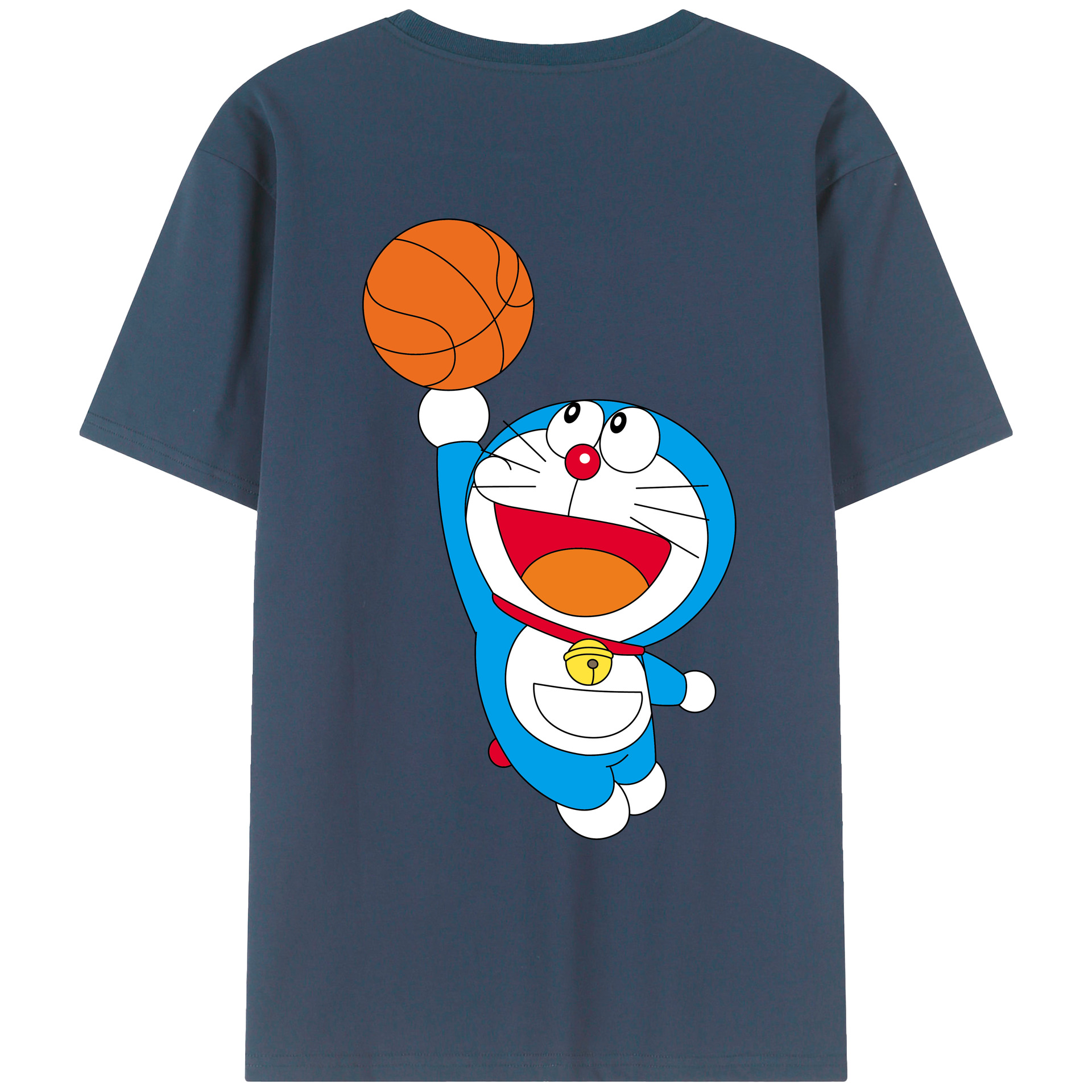 （画像用） ドラえもん Doraemon 綿100％ メンズ半袖Tシャツ（バックプリント） 通気性