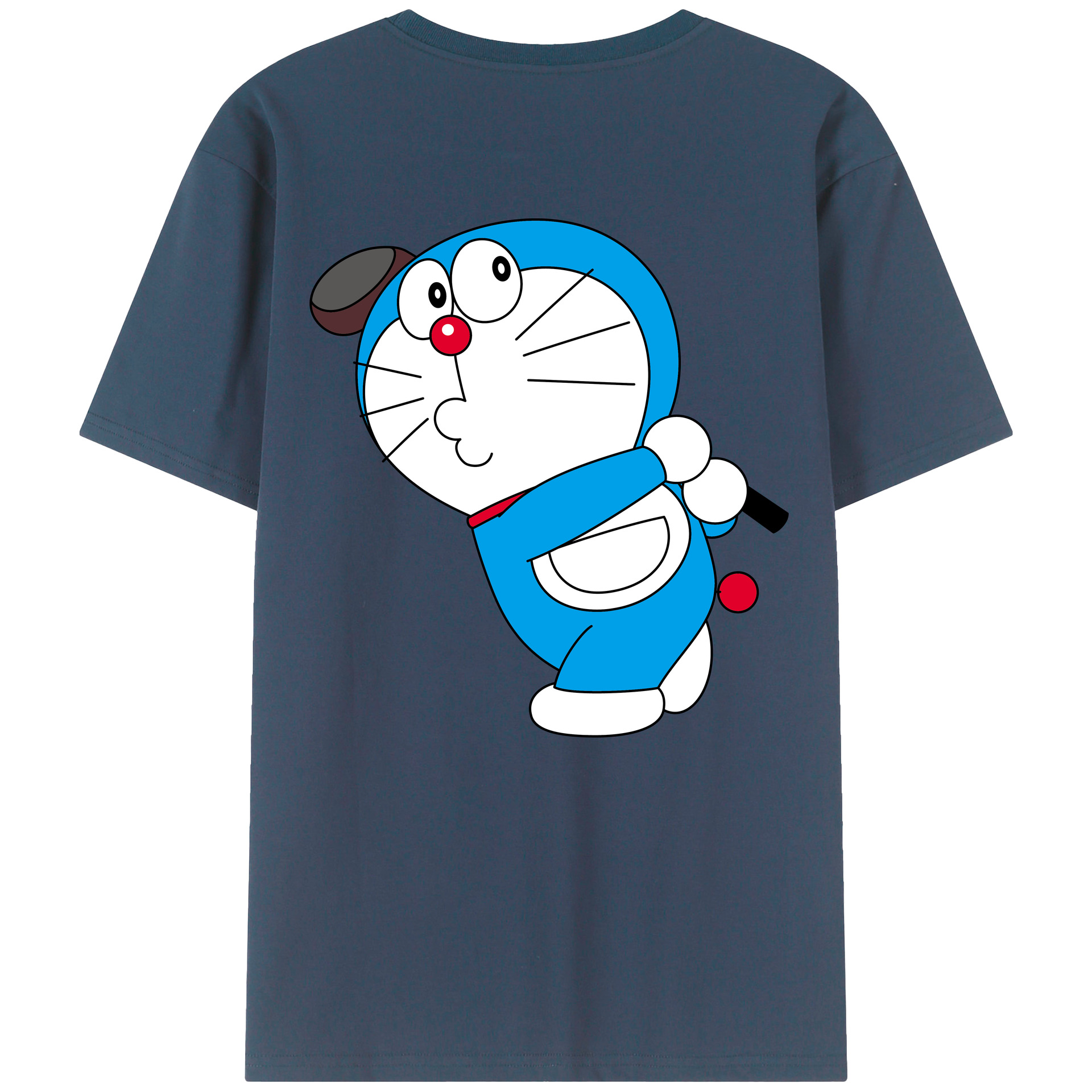 （画像用） ドラえもん Doraemon 綿100％ メンズ半袖Tシャツ（バックプリント） 通気性