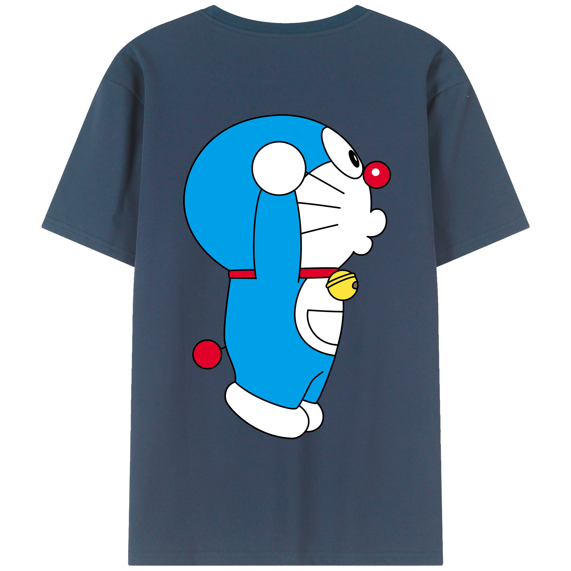 （画像用） ドラえもん Doraemon 綿100％ メンズ半袖Tシャツ（バックプリント） 通気性