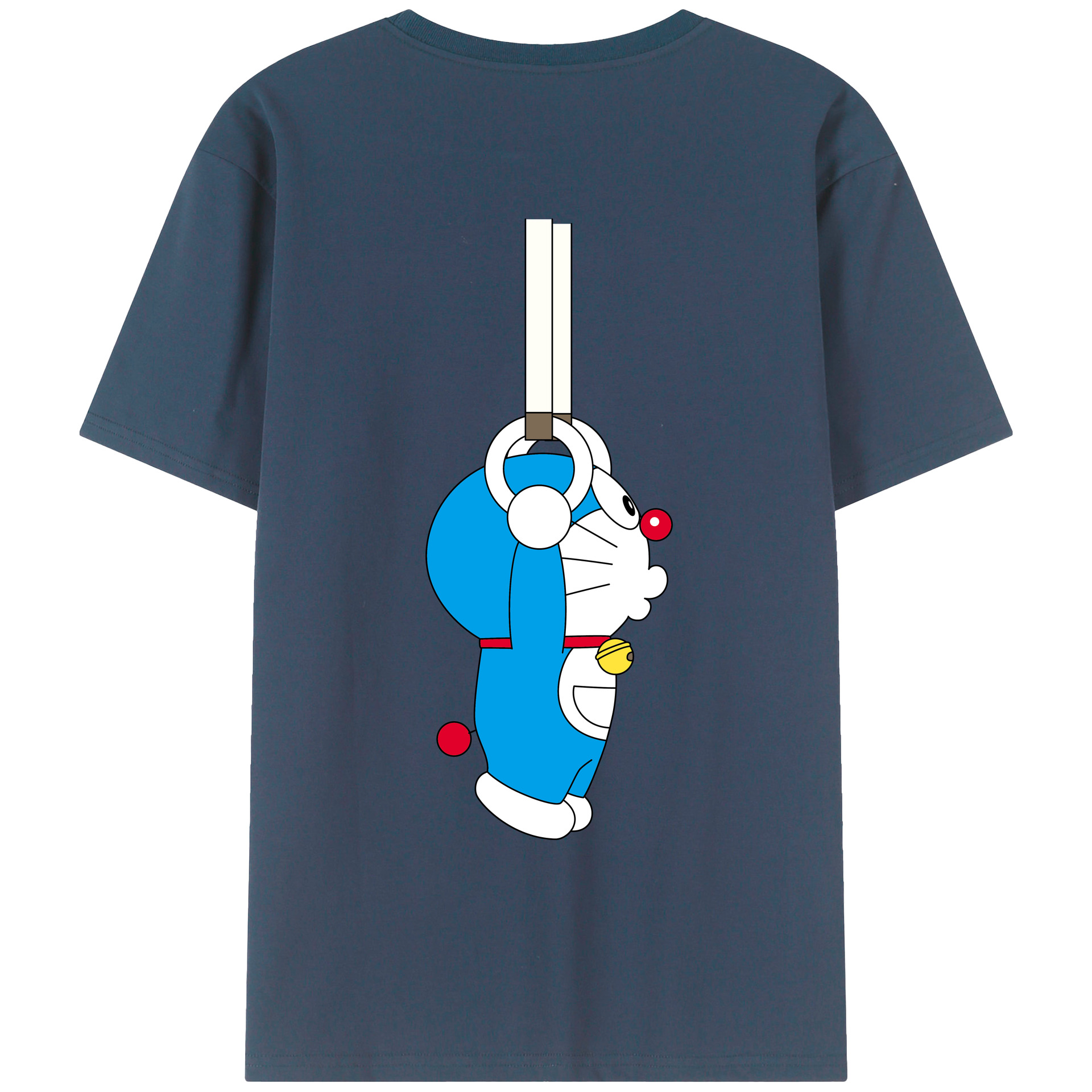 （画像用） ドラえもん Doraemon 綿100％ メンズ半袖Tシャツ（バックプリント） 通気性