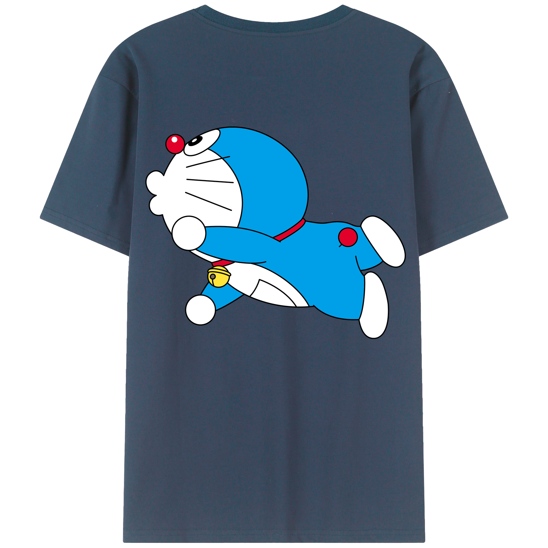 （画像用） ドラえもん Doraemon 綿100％ メンズ半袖Tシャツ（バックプリント） 通気性