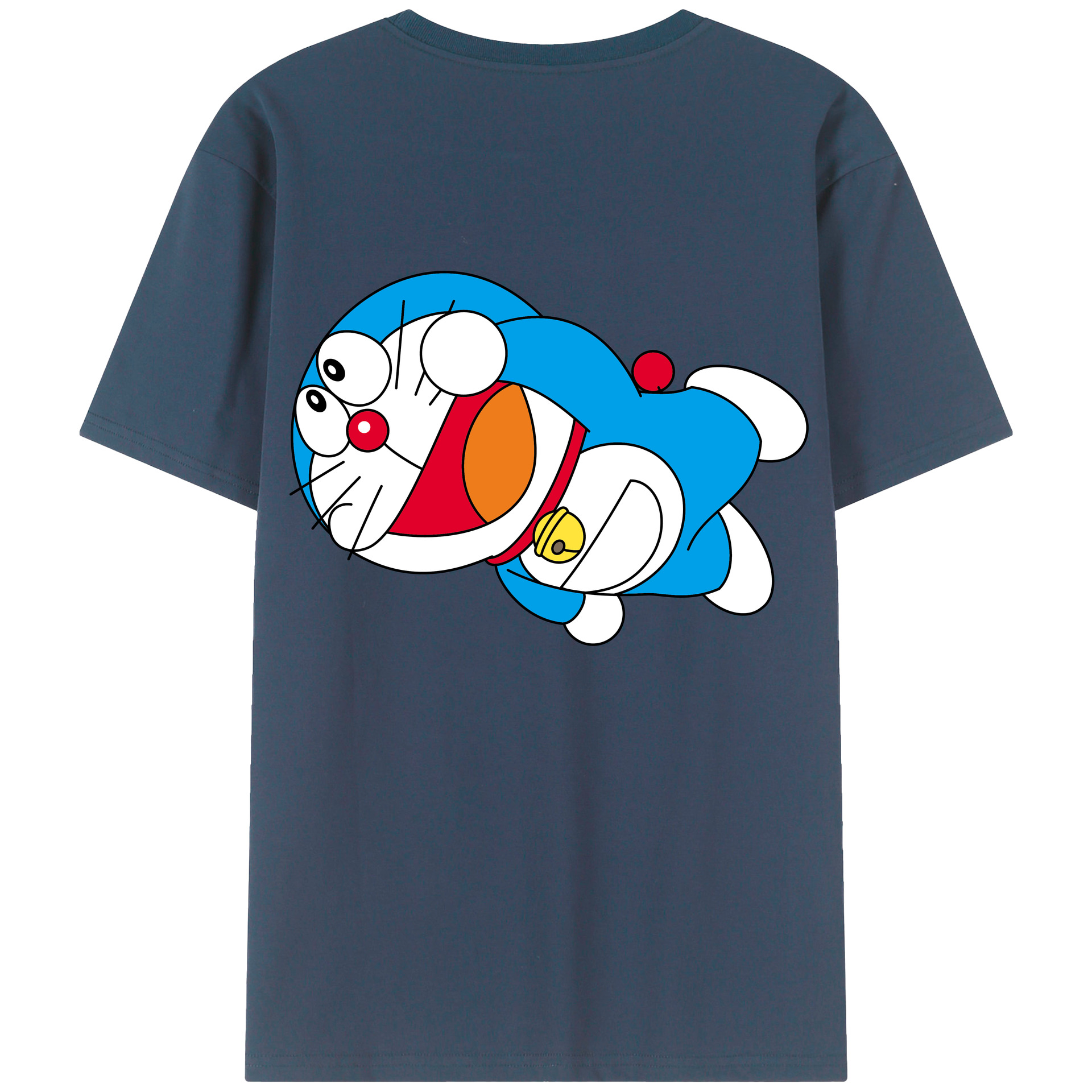 （画像用） ドラえもん Doraemon 綿100％ メンズ半袖Tシャツ（バックプリント） 通気性
