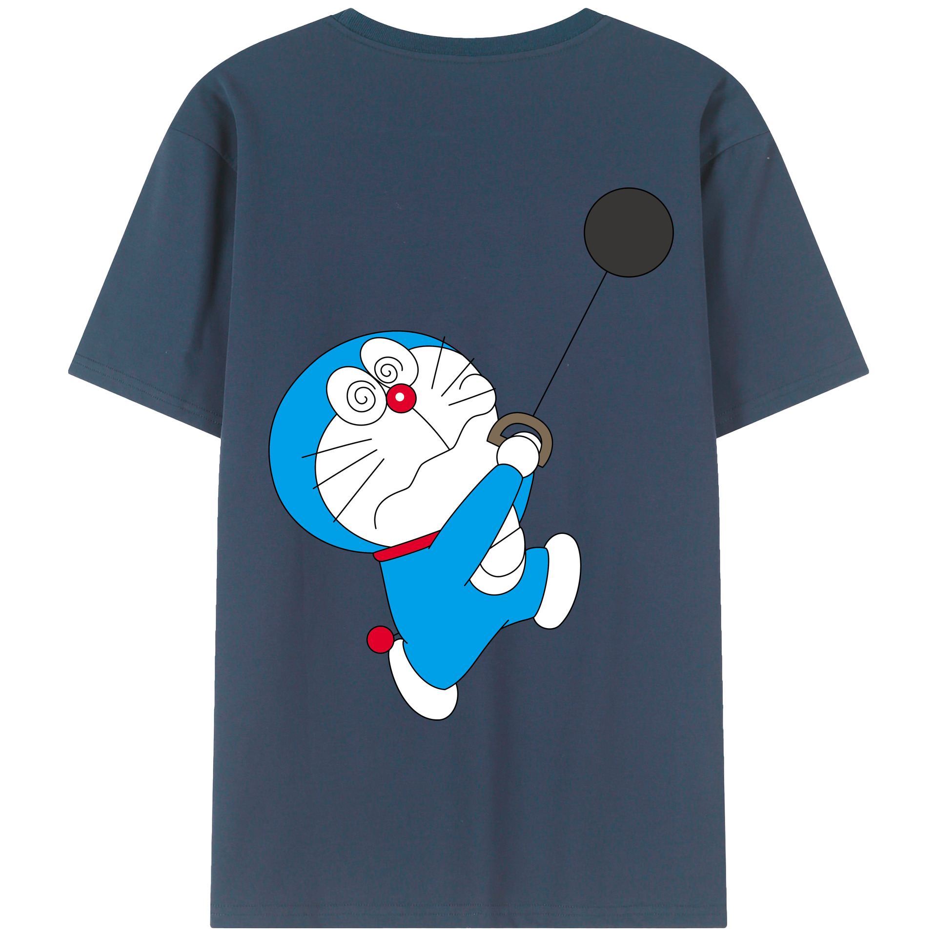（画像用） ドラえもん Doraemon 綿100％ メンズ半袖Tシャツ（バックプリント） 通気性