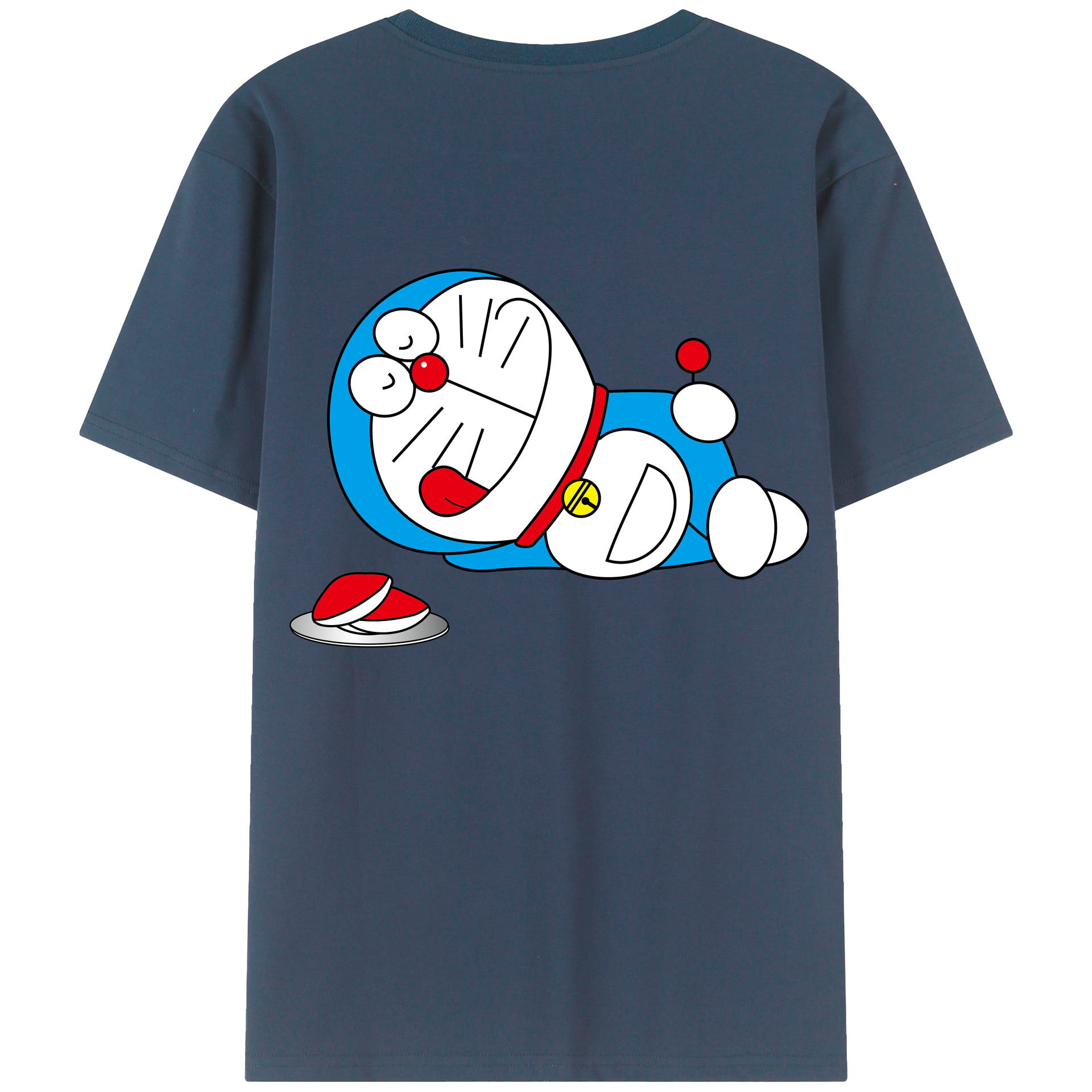 （画像用） ドラえもん Doraemon 綿100％ メンズ半袖Tシャツ（バックプリント） 通気性