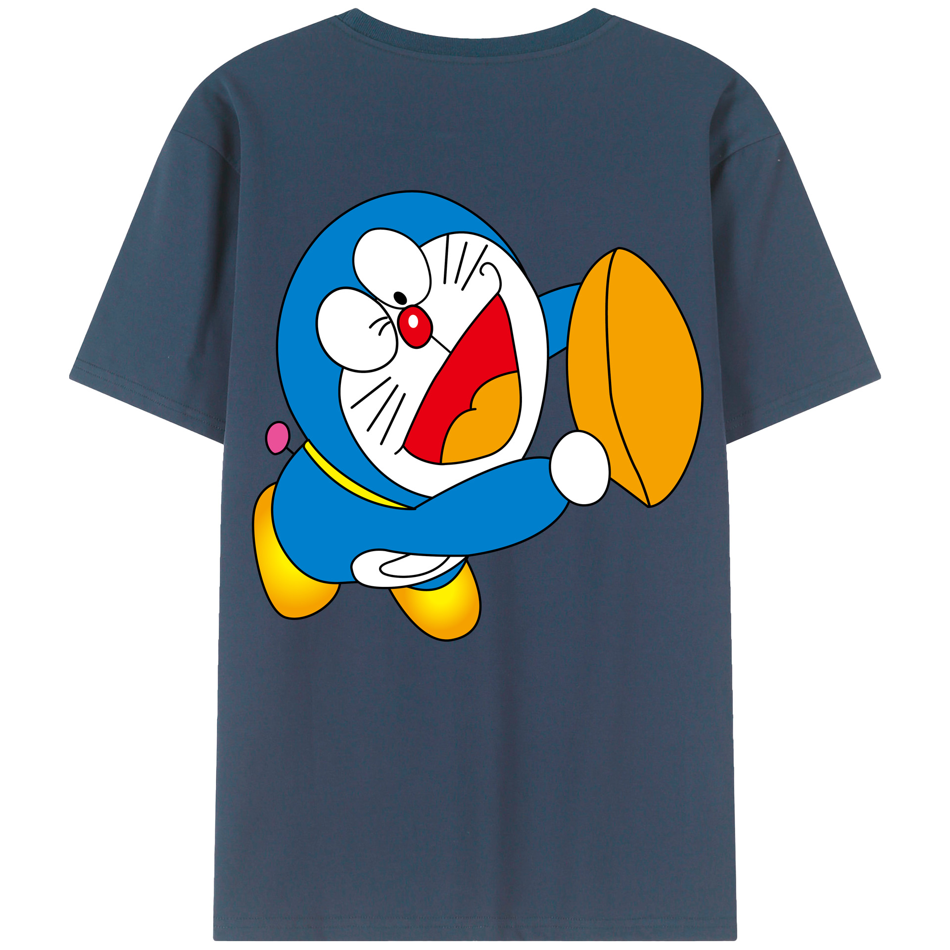 （画像用） ドラえもん Doraemon 綿100％ メンズ半袖Tシャツ（バックプリント） 通気性