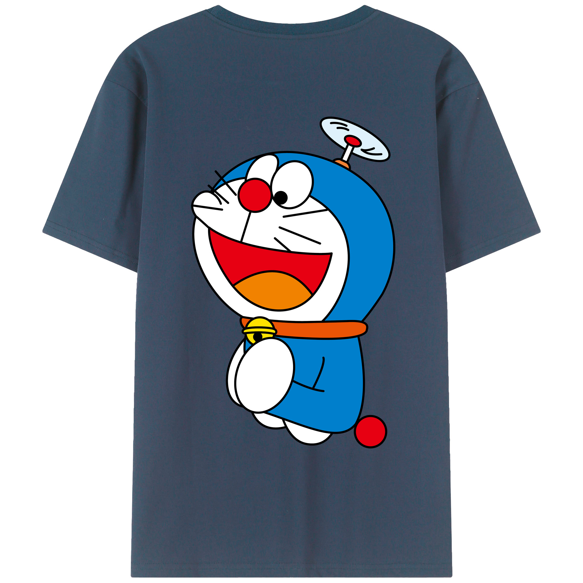 （画像用） ドラえもん Doraemon 綿100％ メンズ半袖Tシャツ（バックプリント） 通気性