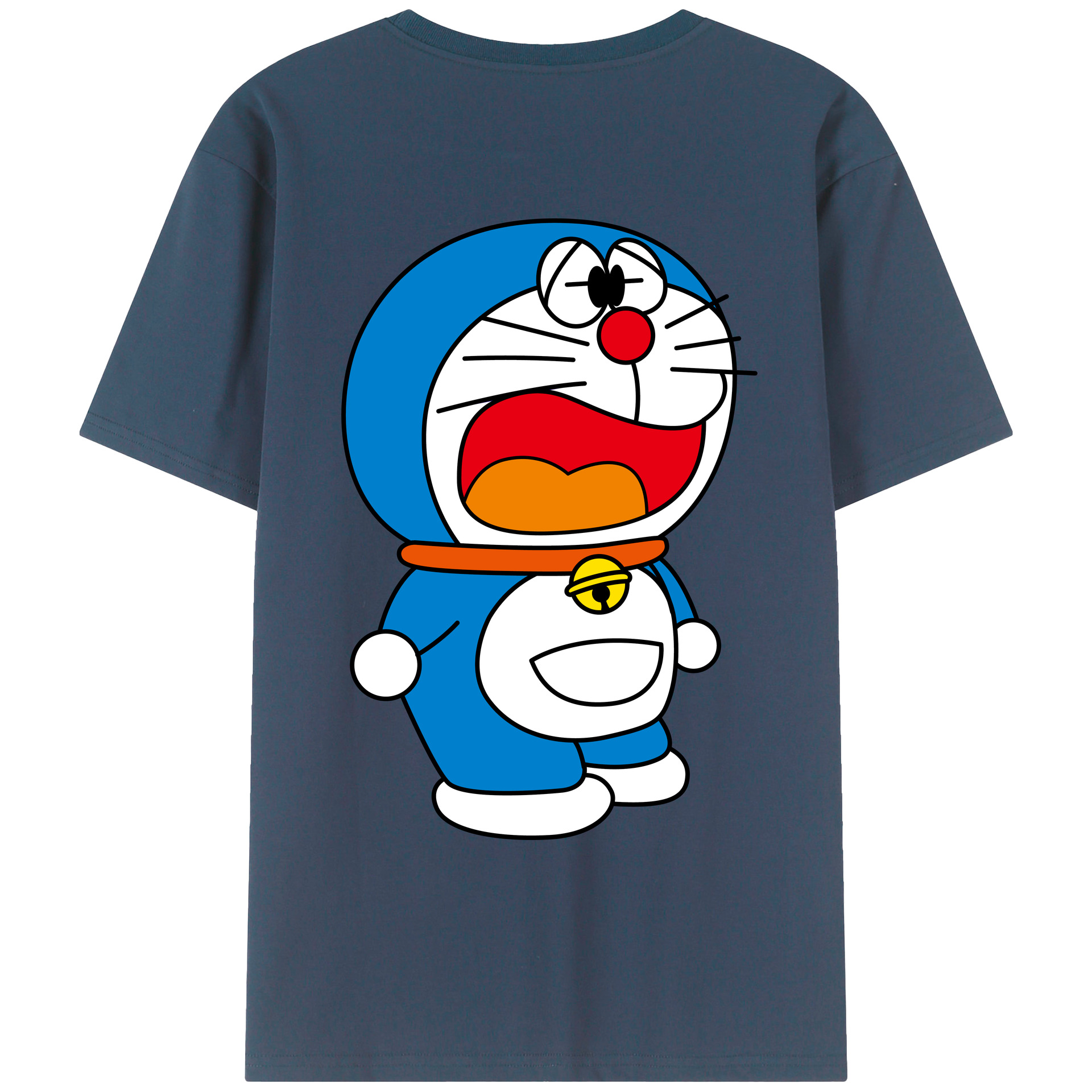 （画像用） ドラえもん Doraemon 綿100％ メンズ半袖Tシャツ（バックプリント） 通気性