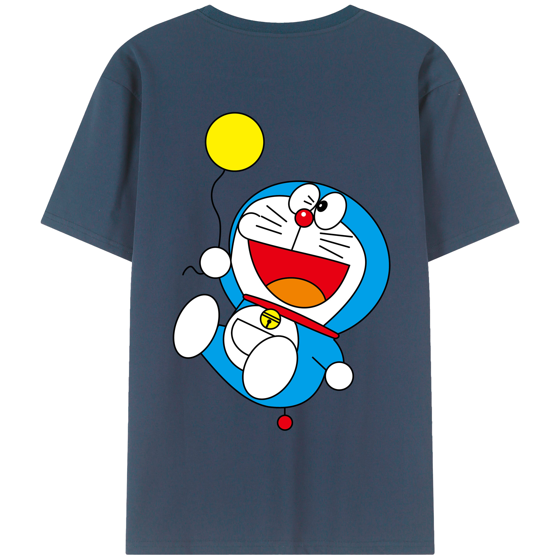 （画像用） ドラえもん Doraemon 綿100％ メンズ半袖Tシャツ（バックプリント） 通気性
