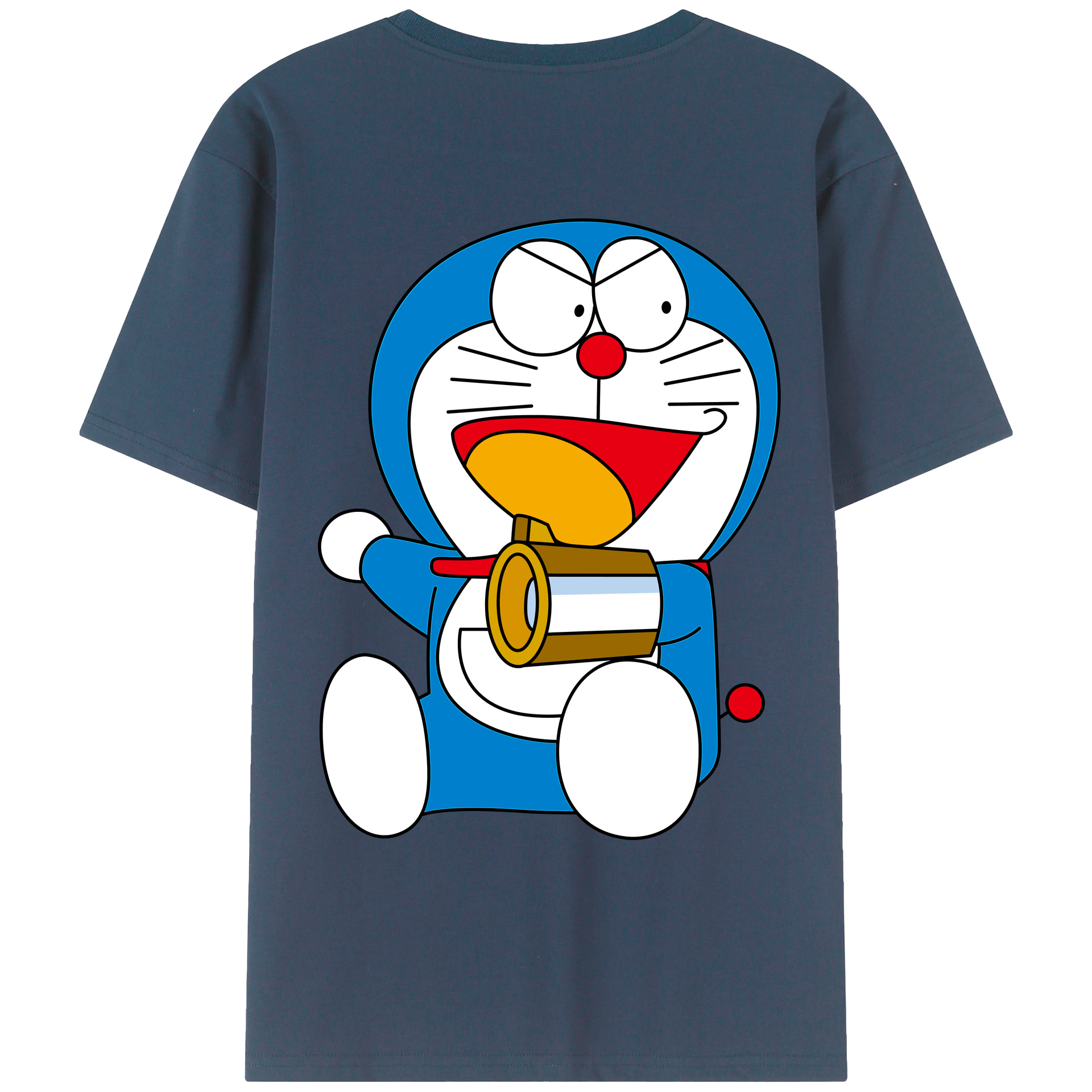 （画像用） ドラえもん Doraemon 綿100％ メンズ半袖Tシャツ（バックプリント） 通気性