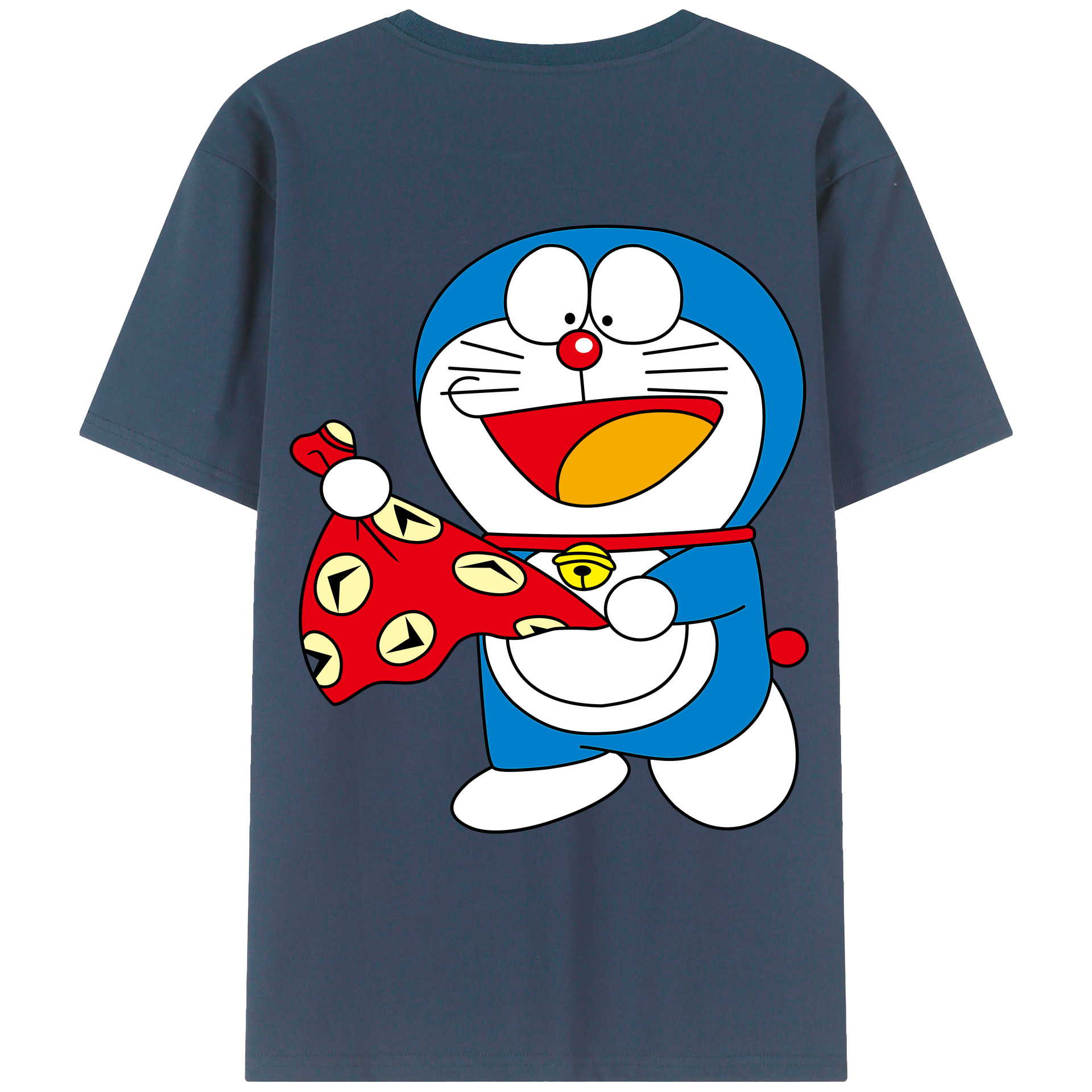 （画像用） ドラえもん Doraemon 綿100％ メンズ半袖Tシャツ（バックプリント） 通気性