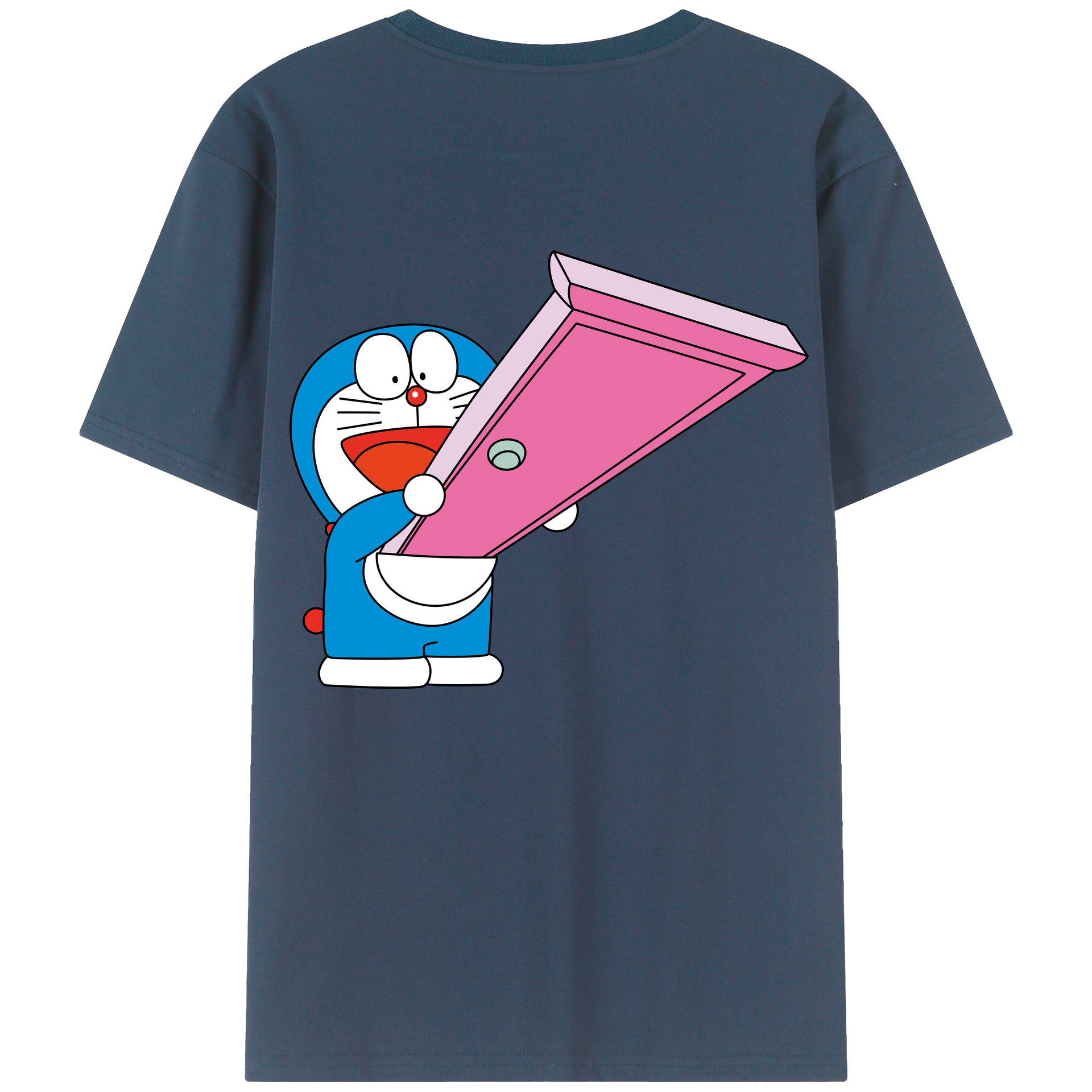 （画像用） ドラえもん Doraemon 綿100％ メンズ半袖Tシャツ（バックプリント） 通気性