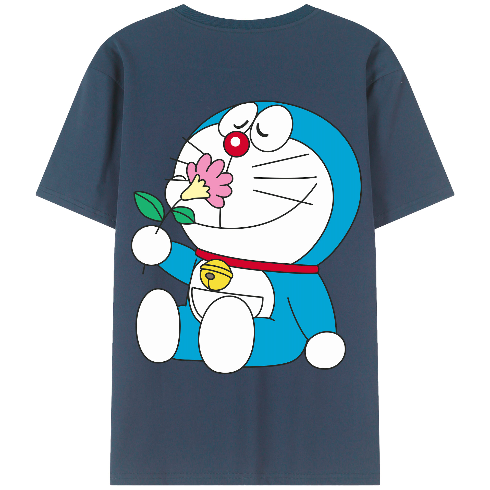 （画像用） ドラえもん Doraemon 綿100％ メンズ半袖Tシャツ（バックプリント） 通気性