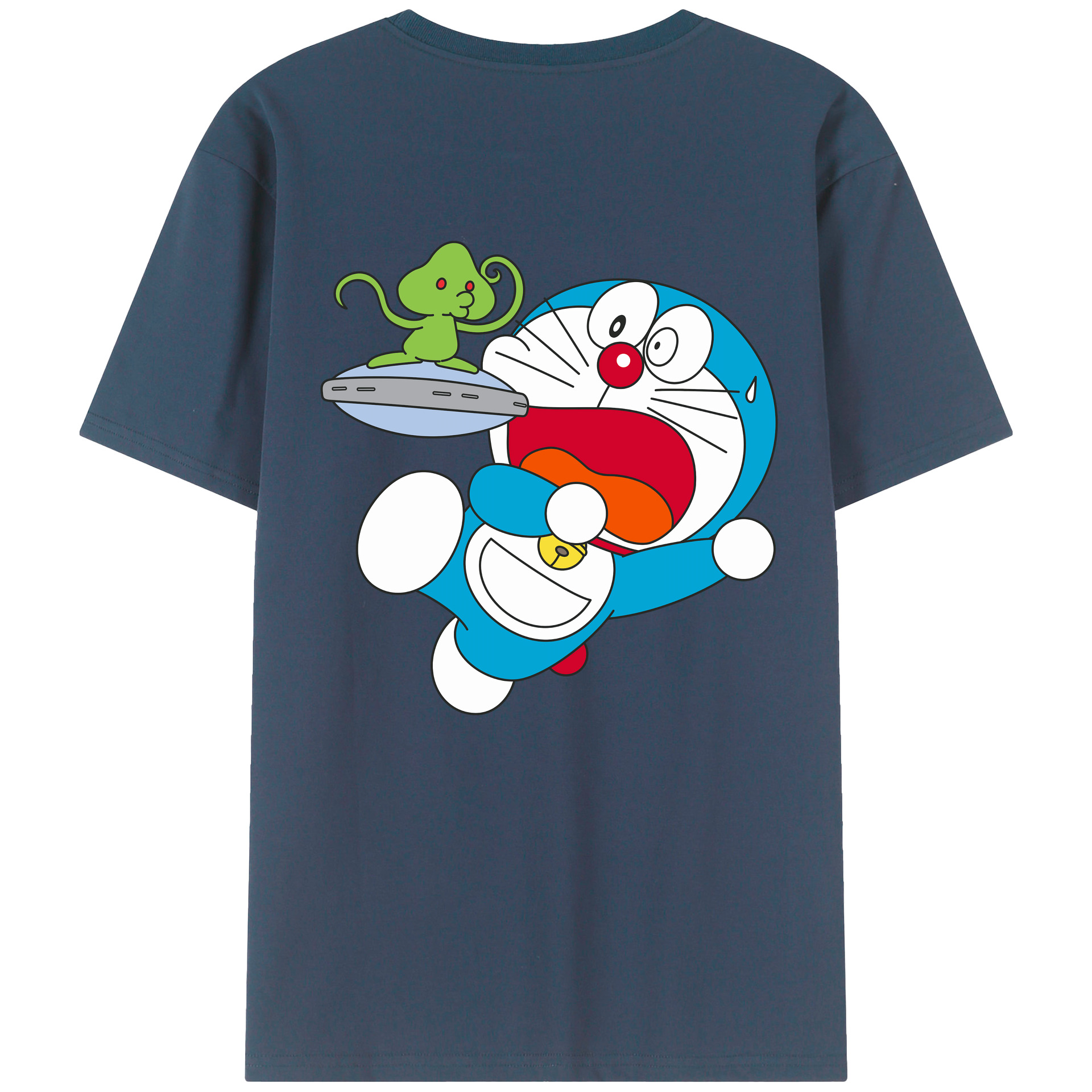 （画像用） ドラえもん Doraemon 綿100％ メンズ半袖Tシャツ（バックプリント） 通気性