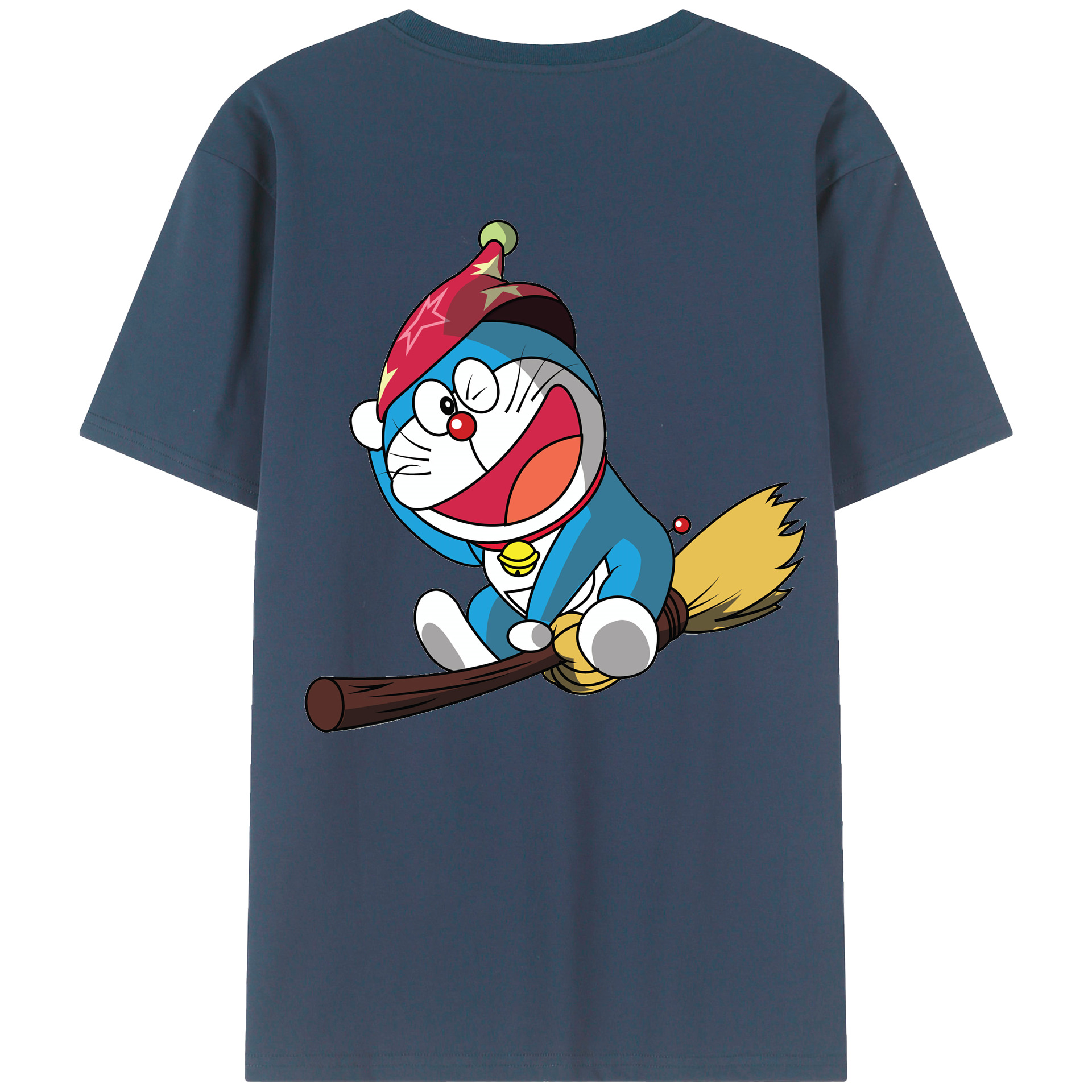 （画像用） ドラえもん Doraemon 綿100％ メンズ半袖Tシャツ（バックプリント） 通気性