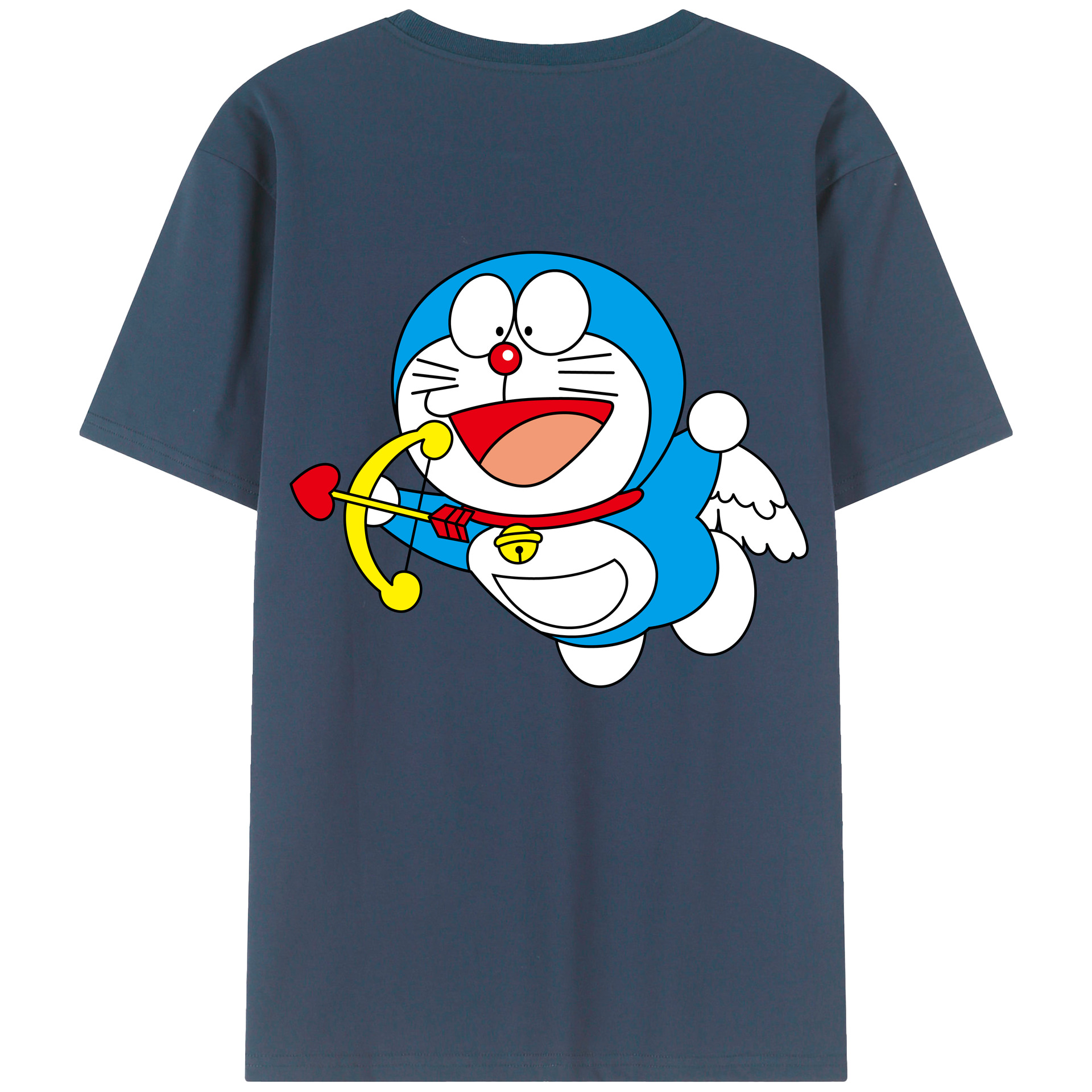 （画像用） ドラえもん Doraemon 綿100％ メンズ半袖Tシャツ（バックプリント） 通気性