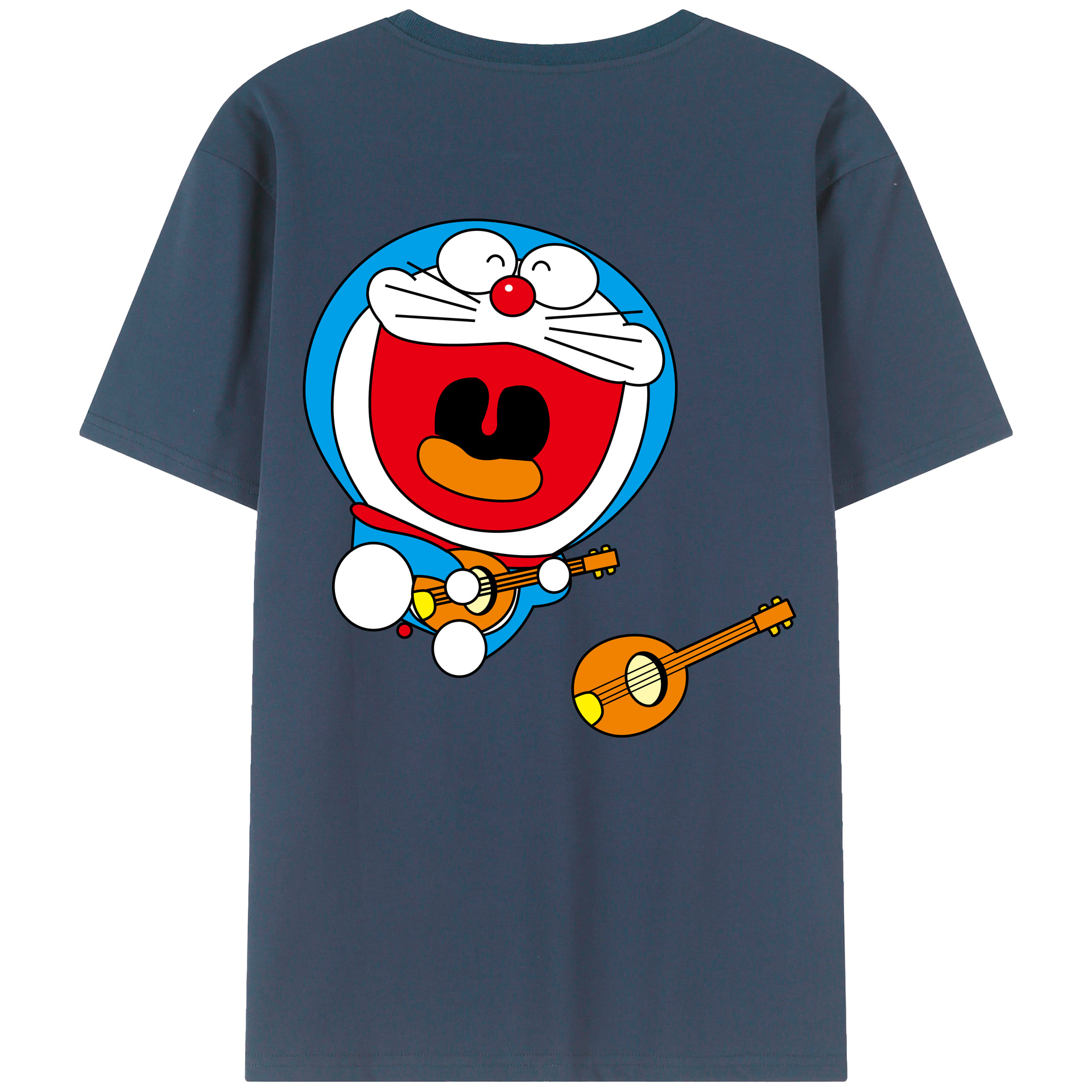 （画像用） ドラえもん Doraemon 綿100％ メンズ半袖Tシャツ（バックプリント） 通気性