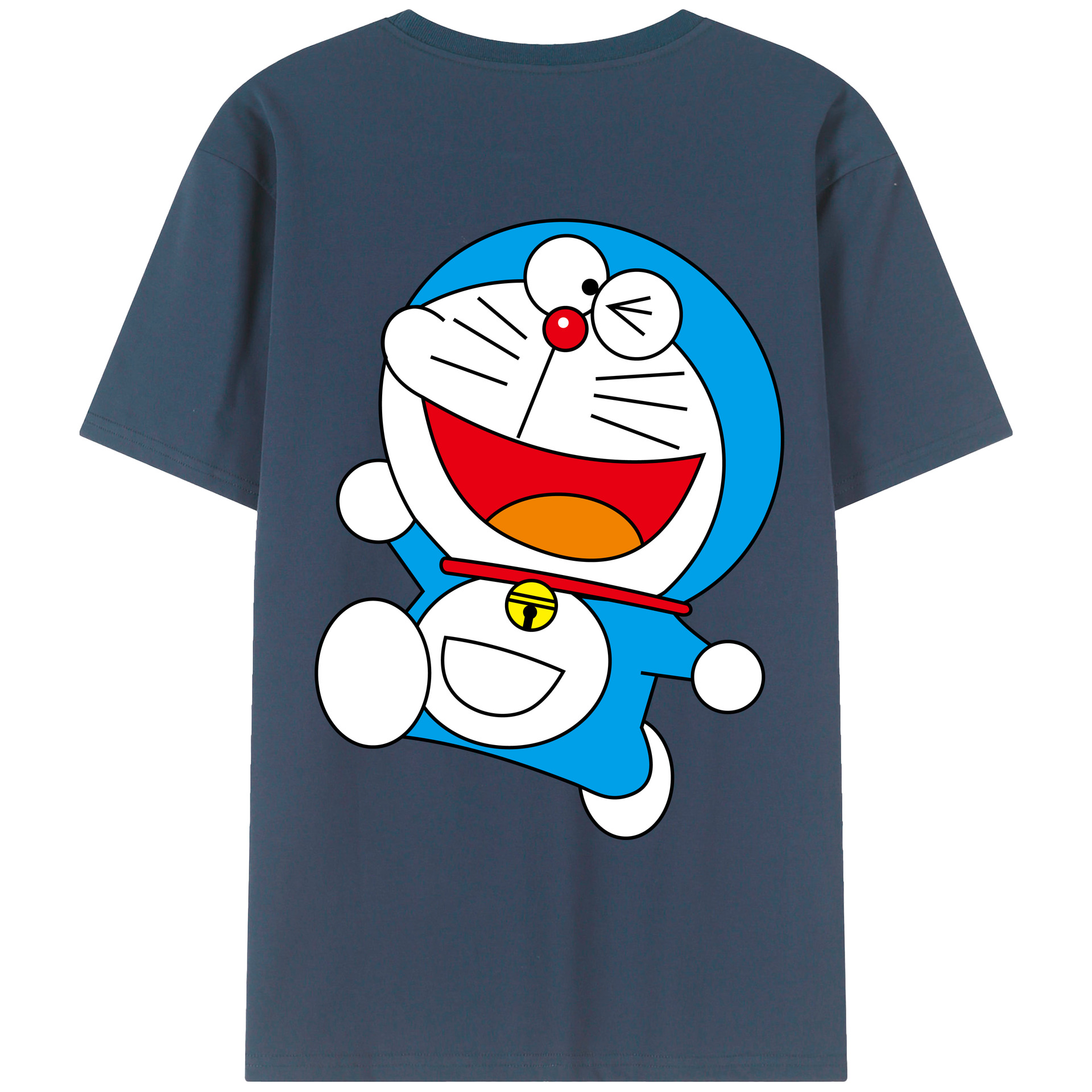 （画像用） ドラえもん Doraemon 綿100％ メンズ半袖Tシャツ（バックプリント） 通気性