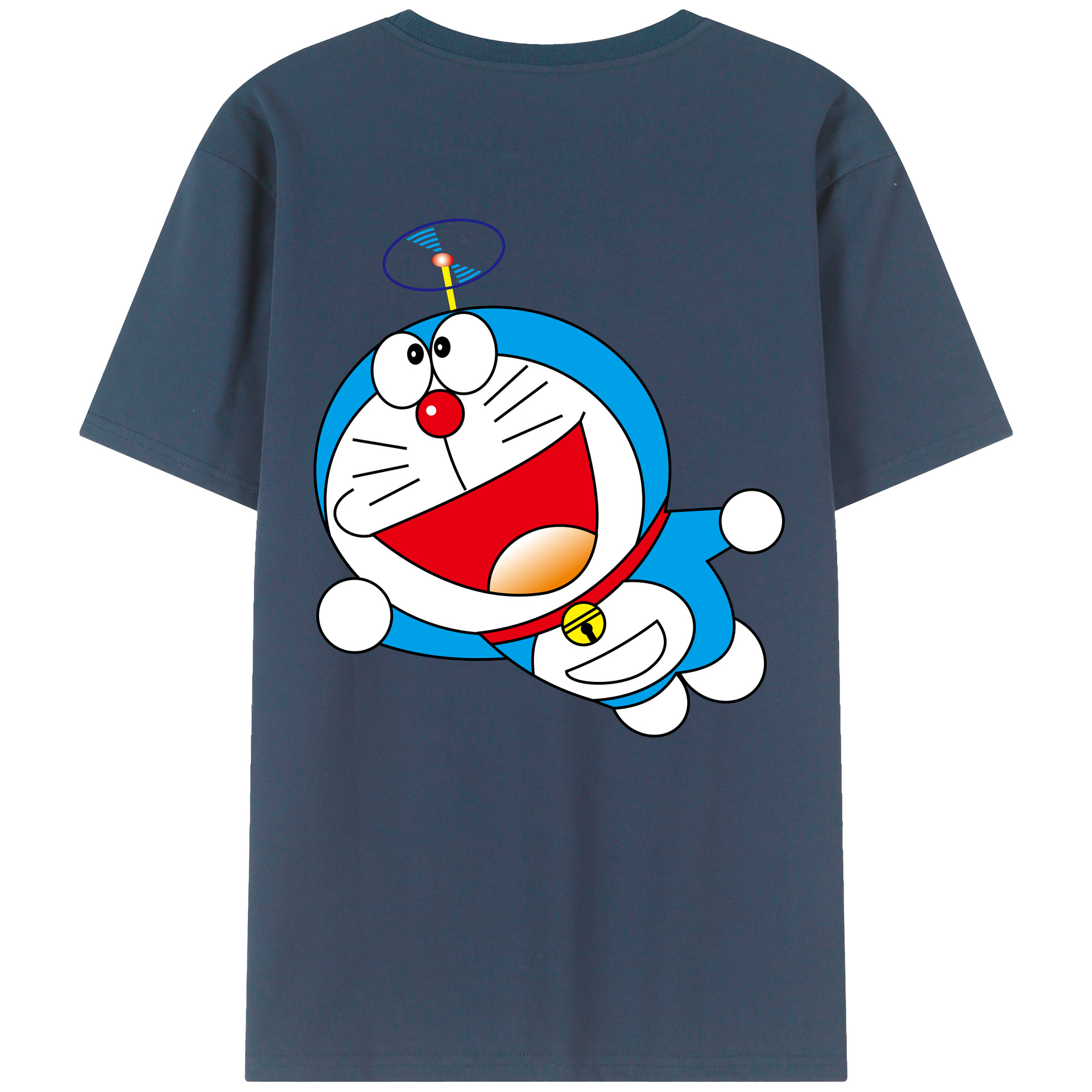 （画像用） ドラえもん Doraemon 綿100％ メンズ半袖Tシャツ（バックプリント） 通気性