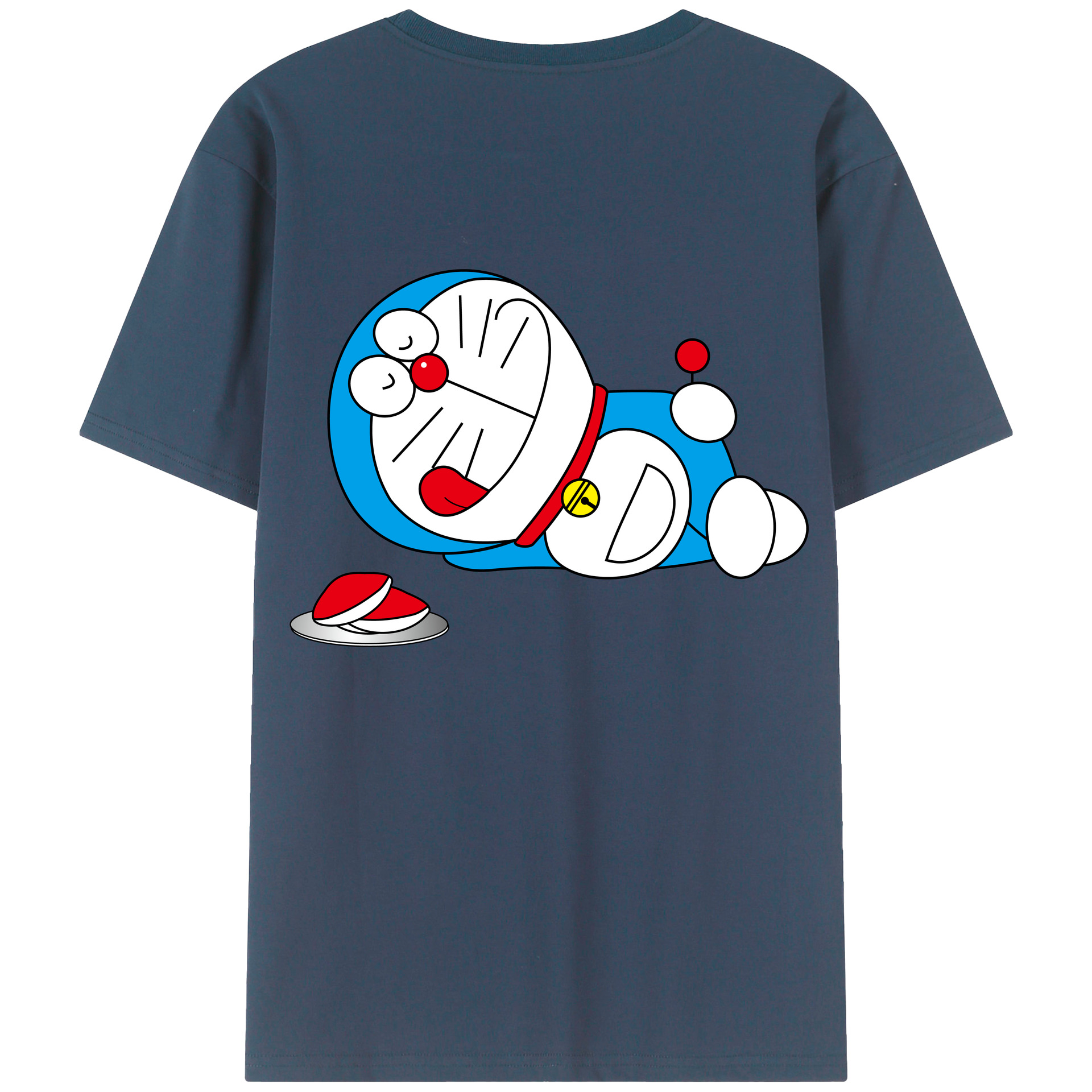 （画像用） ドラえもん Doraemon 綿100％ メンズ半袖Tシャツ（バックプリント） 通気性