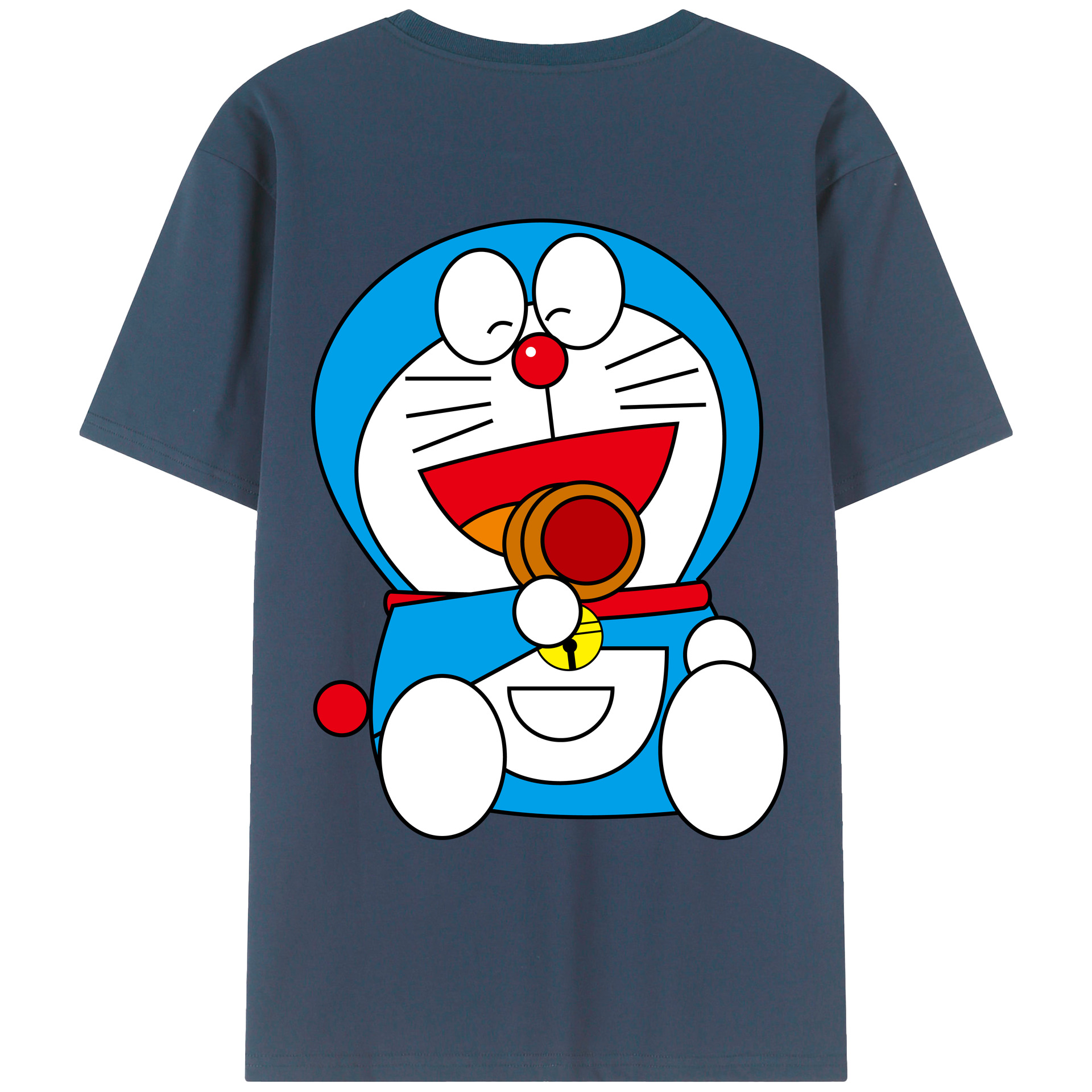 （画像用） ドラえもん Doraemon 綿100％ メンズ半袖Tシャツ（バックプリント） 通気性