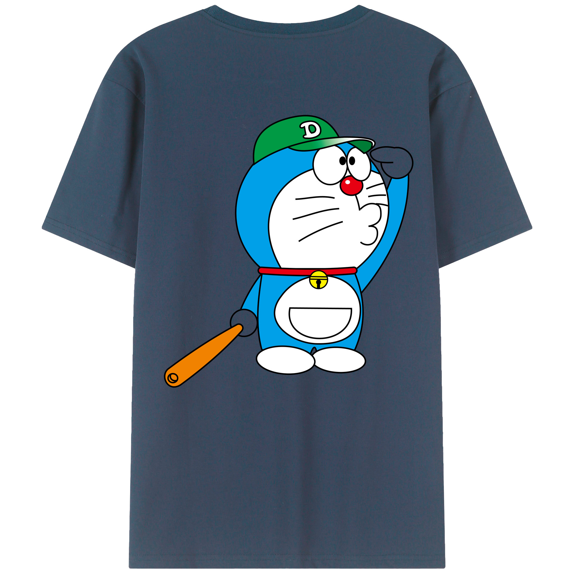 （画像用） ドラえもん Doraemon 綿100％ メンズ半袖Tシャツ（バックプリント） 通気性