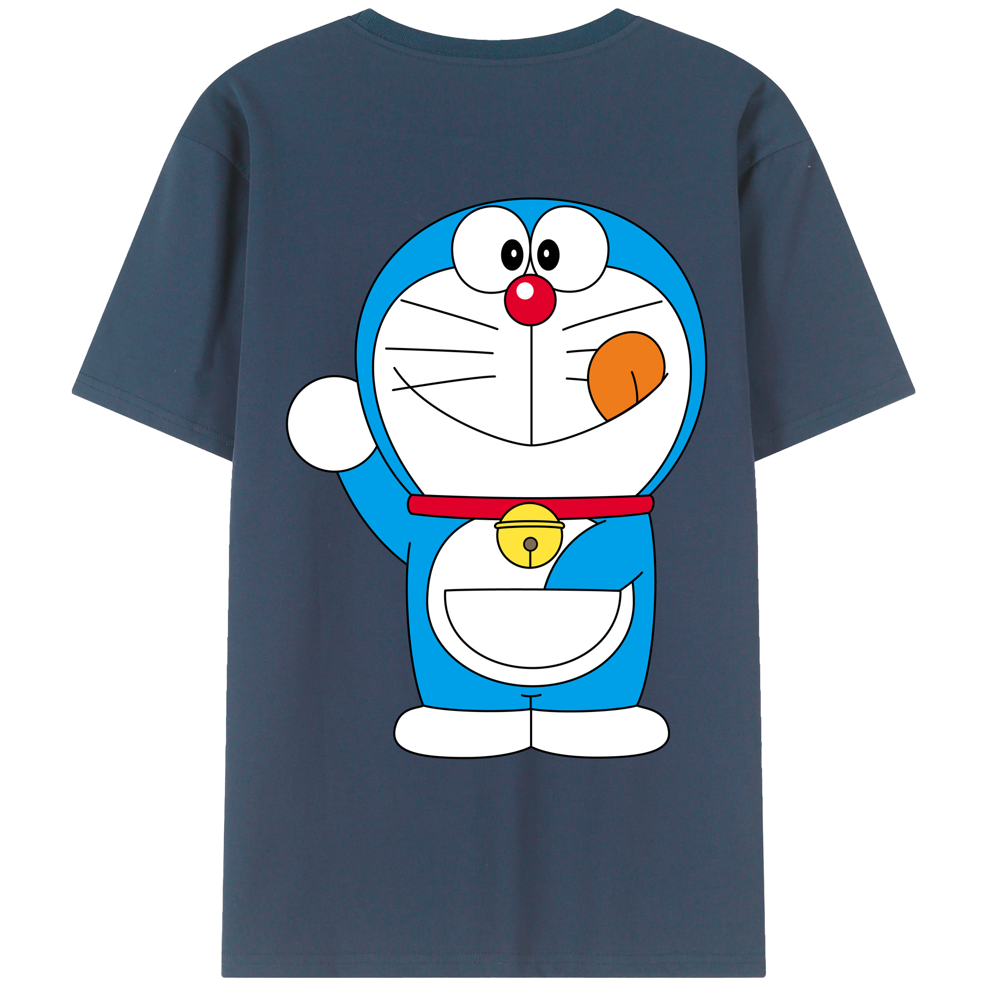 （画像用） ドラえもん Doraemon 綿100％ メンズ半袖Tシャツ（バックプリント） 通気性