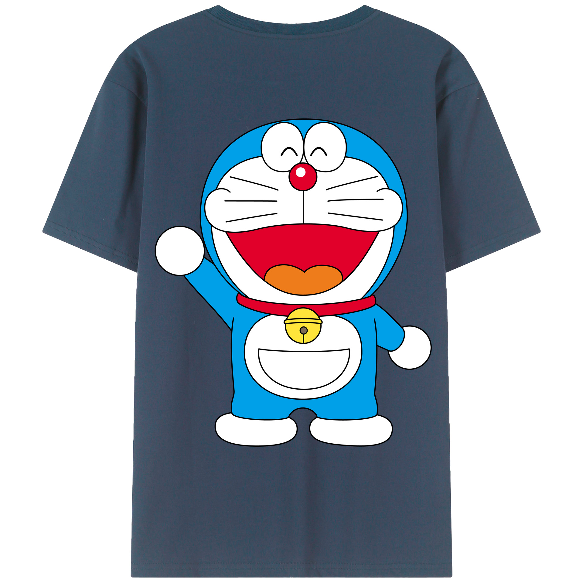 （画像用） ドラえもん Doraemon 綿100％ メンズ半袖Tシャツ（バックプリント） 通気性