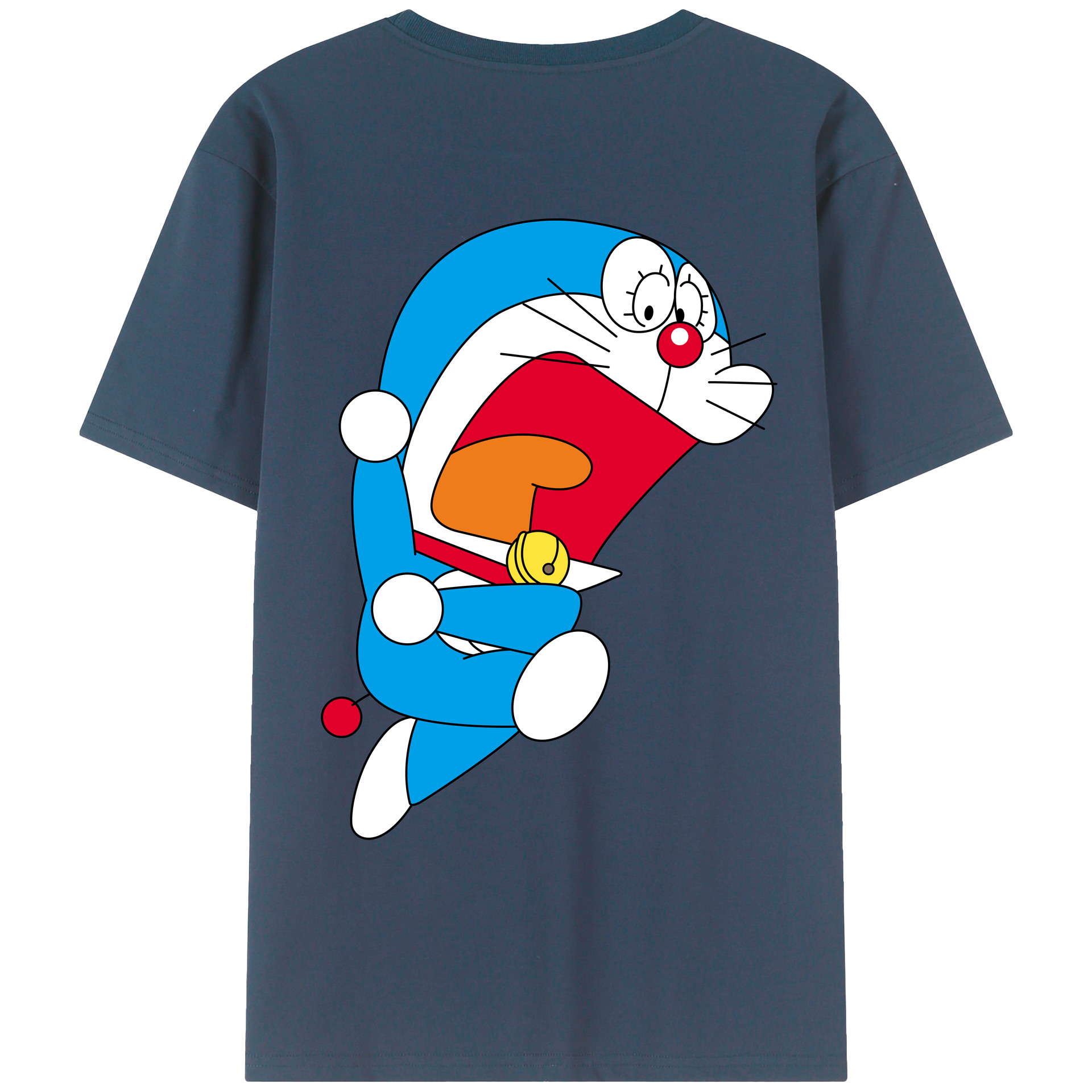 （画像用） ドラえもん Doraemon 綿100％ メンズ半袖Tシャツ（バックプリント） 通気性