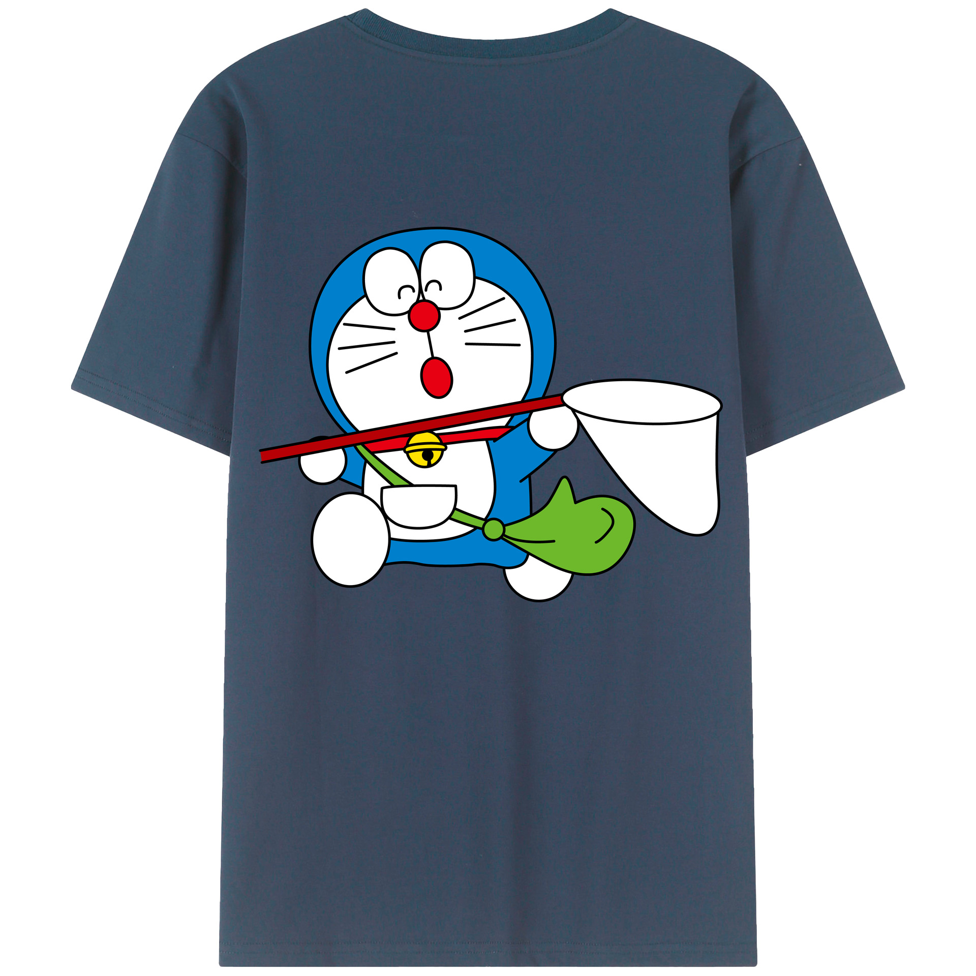 （画像用） ドラえもん Doraemon 綿100％ メンズ半袖Tシャツ（バックプリント） 通気性
