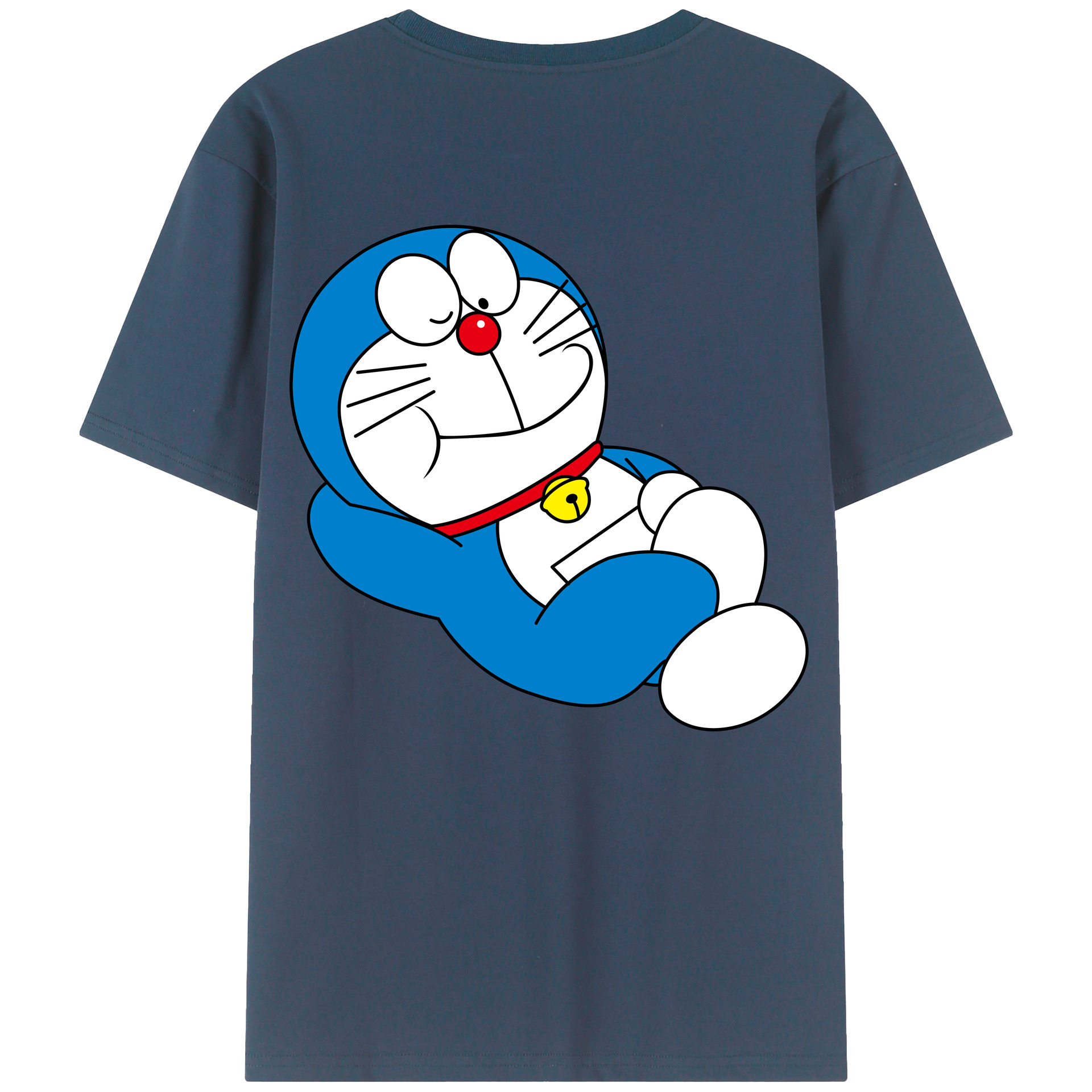 （画像用） ドラえもん Doraemon 綿100％ メンズ半袖Tシャツ（バックプリント） 通気性