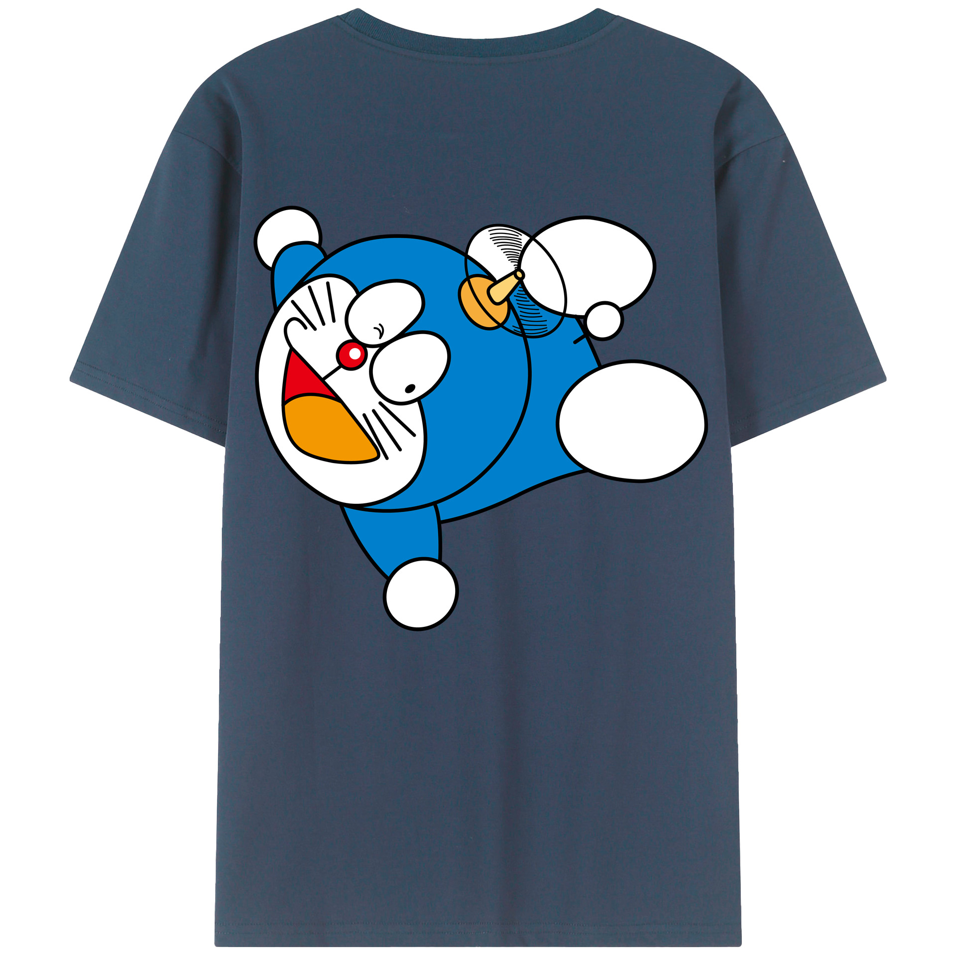 （画像用） ドラえもん Doraemon 綿100％ メンズ半袖Tシャツ（バックプリント） 通気性