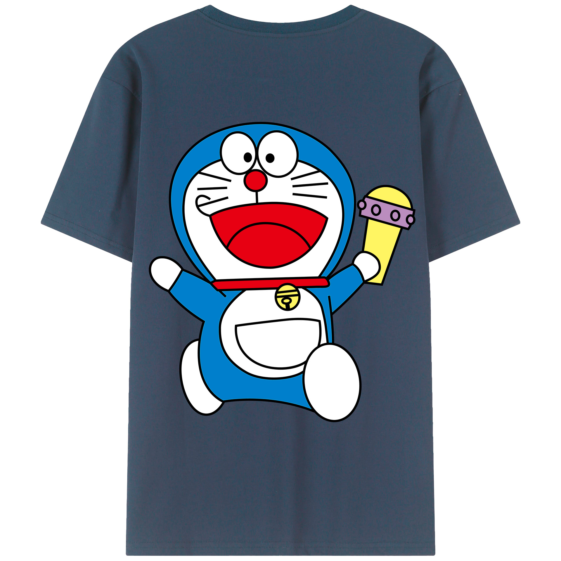 （画像用） ドラえもん Doraemon 綿100％ メンズ半袖Tシャツ（バックプリント） 通気性