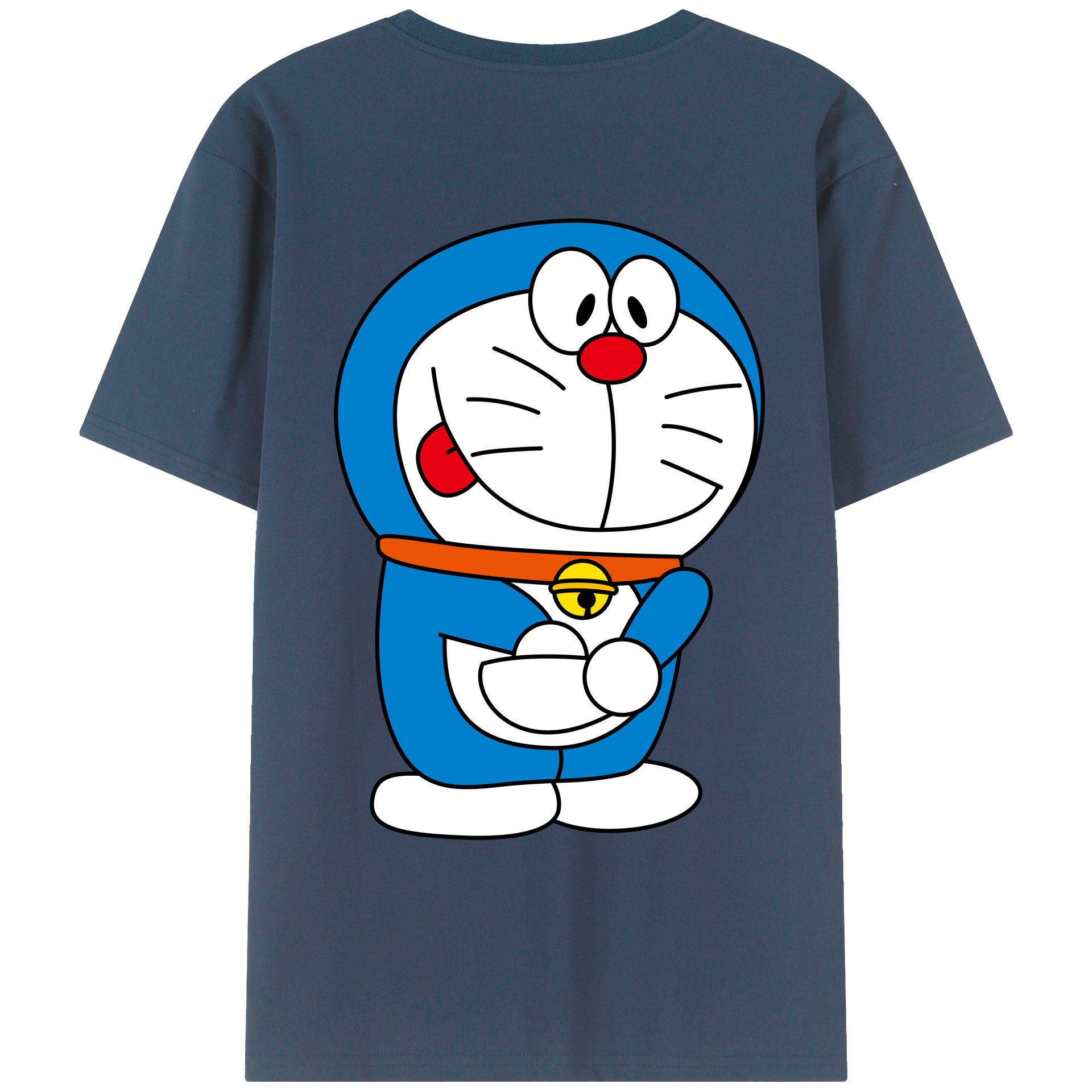 （画像用） ドラえもん Doraemon 綿100％ メンズ半袖Tシャツ（バックプリント） 通気性