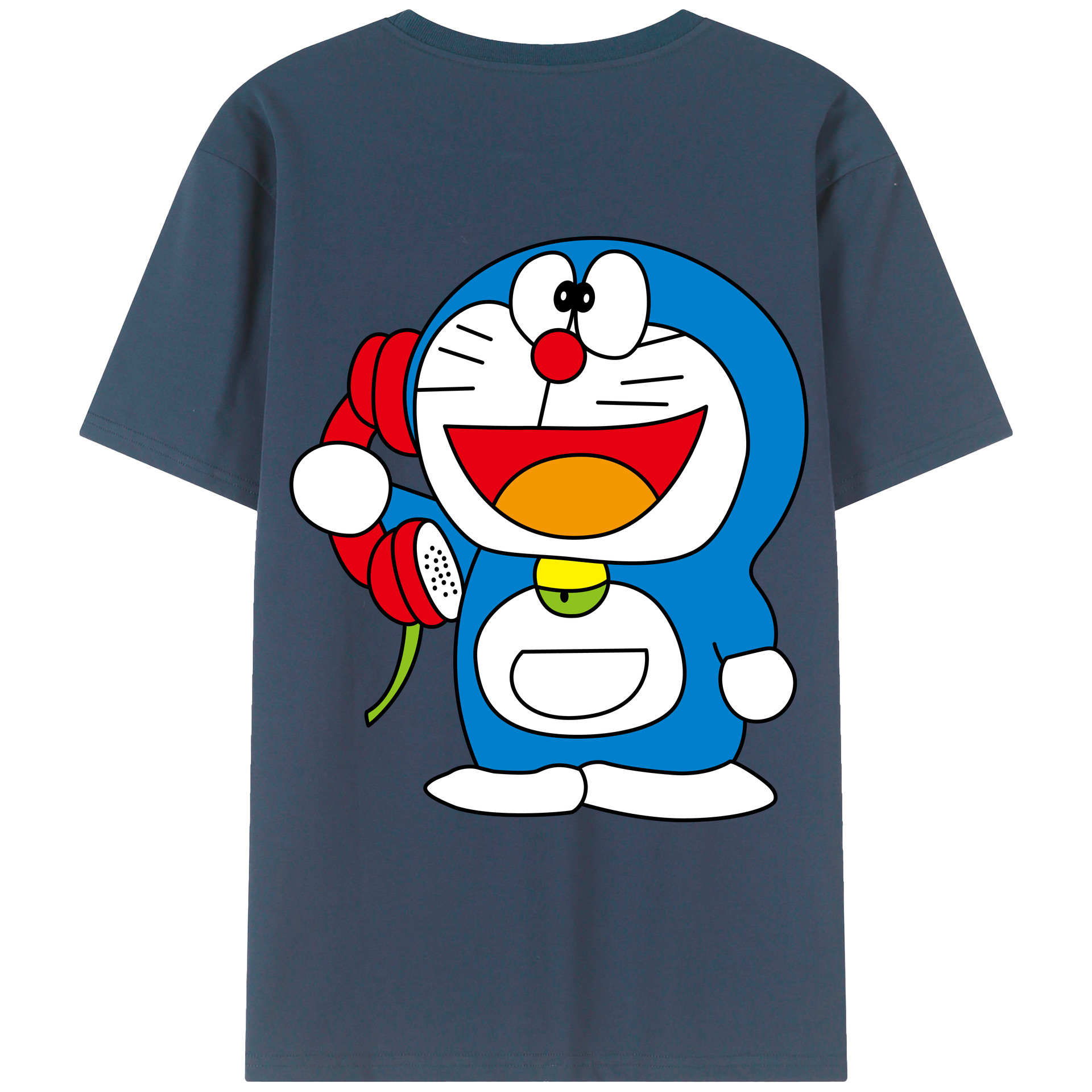 （画像用） ドラえもん Doraemon 綿100％ メンズ半袖Tシャツ（バックプリント） 通気性