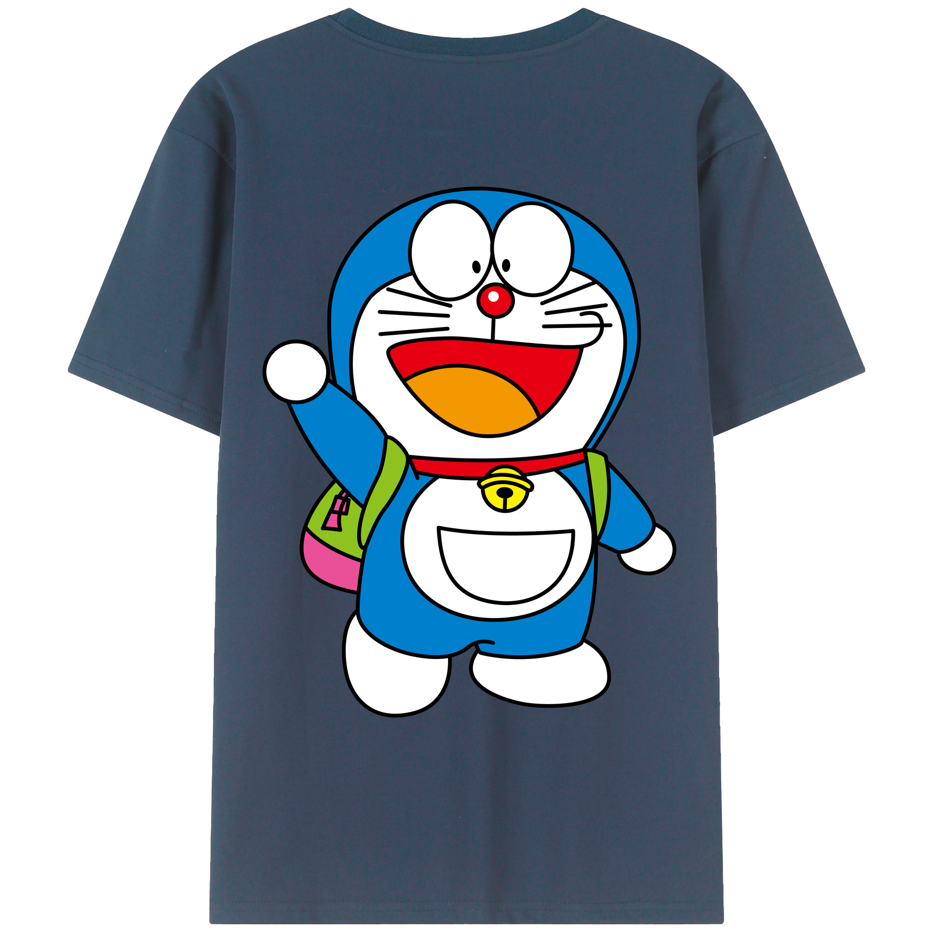 （画像用） ドラえもん Doraemon 綿100％ メンズ半袖Tシャツ（バックプリント） 通気性