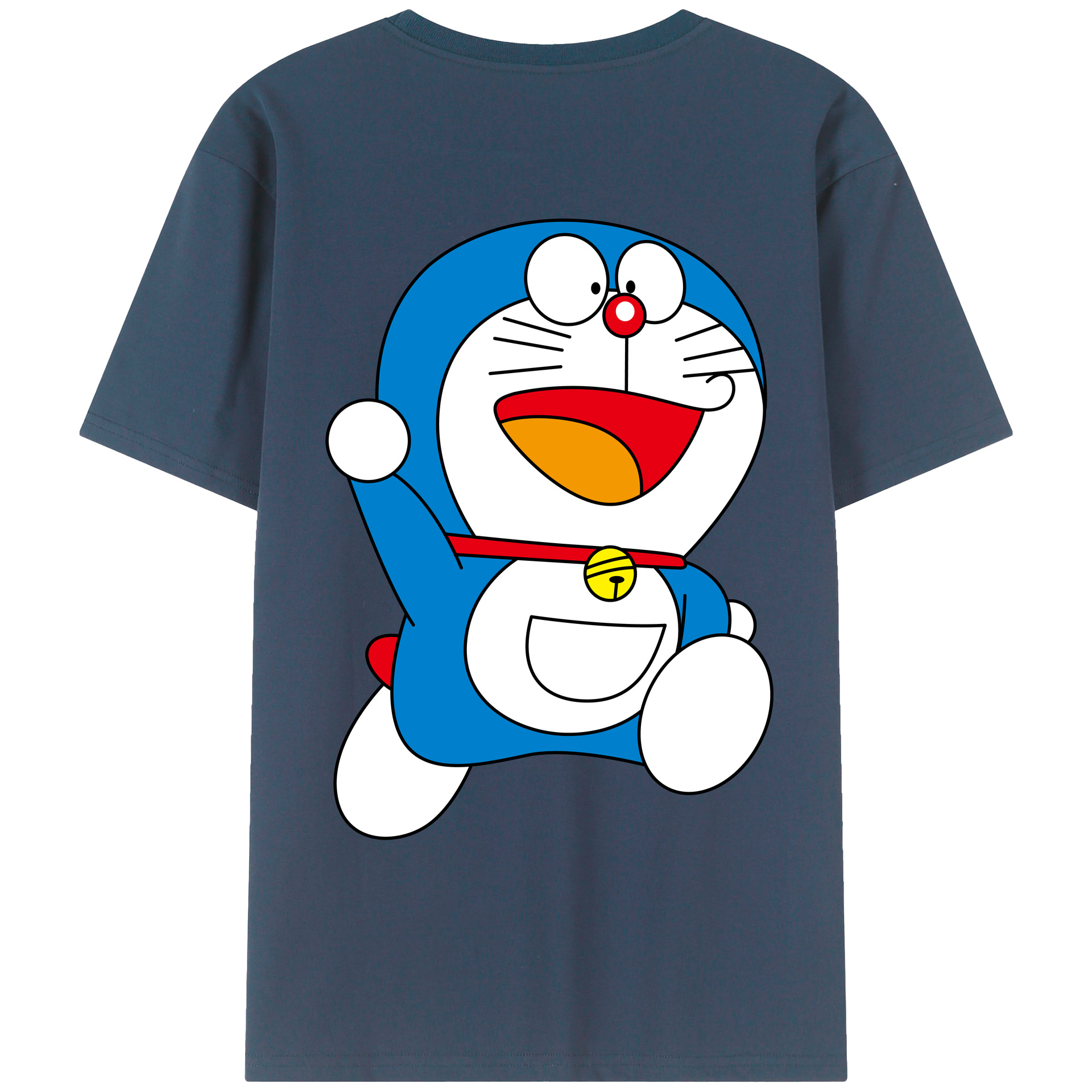 （画像用） ドラえもん Doraemon 綿100％ メンズ半袖Tシャツ（バックプリント） 通気性
