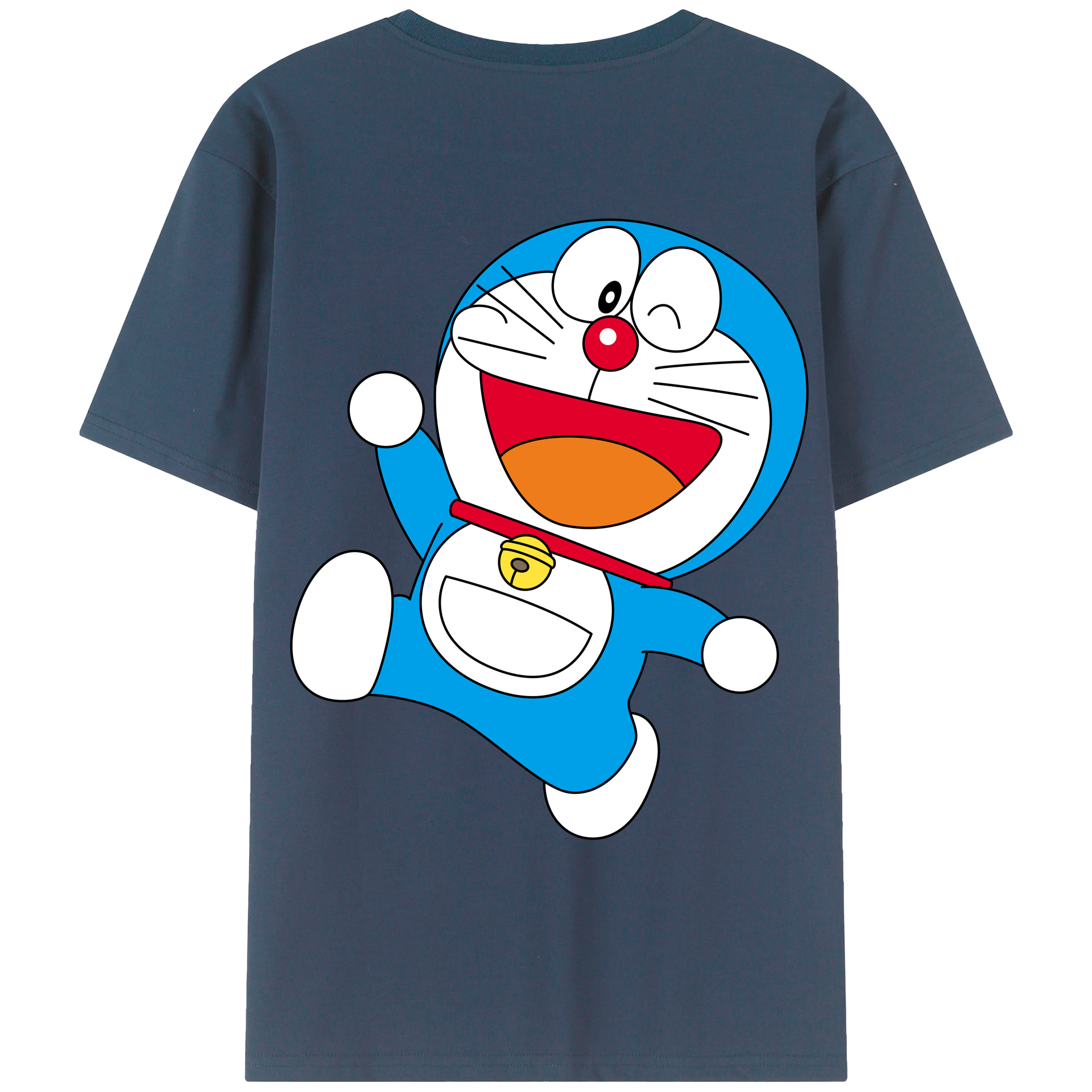 （画像用） ドラえもん Doraemon 綿100％ メンズ半袖Tシャツ（バックプリント） 通気性