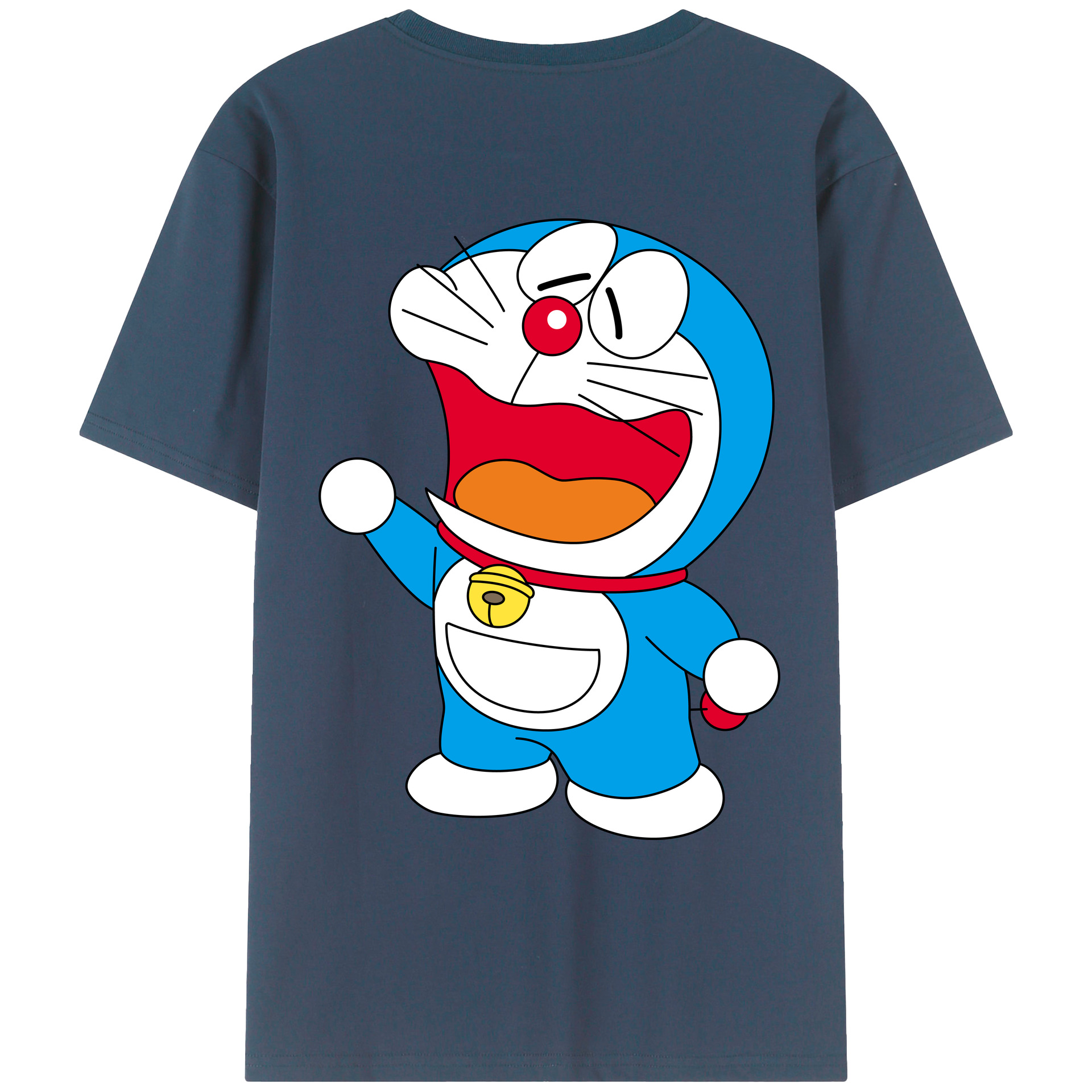 （画像用） ドラえもん Doraemon 綿100％ メンズ半袖Tシャツ（バックプリント） 通気性