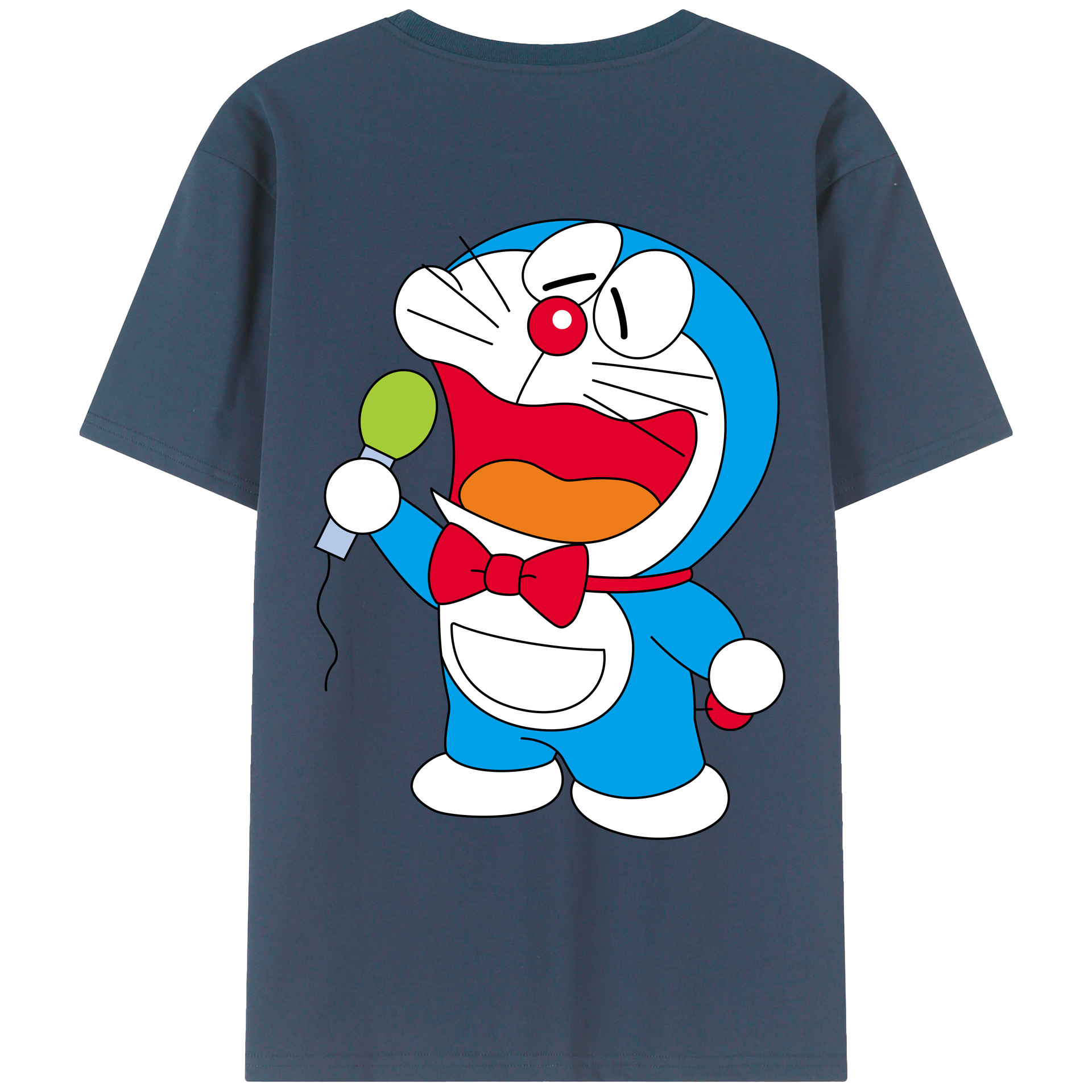 （画像用） ドラえもん Doraemon 綿100％ メンズ半袖Tシャツ（バックプリント） 通気性