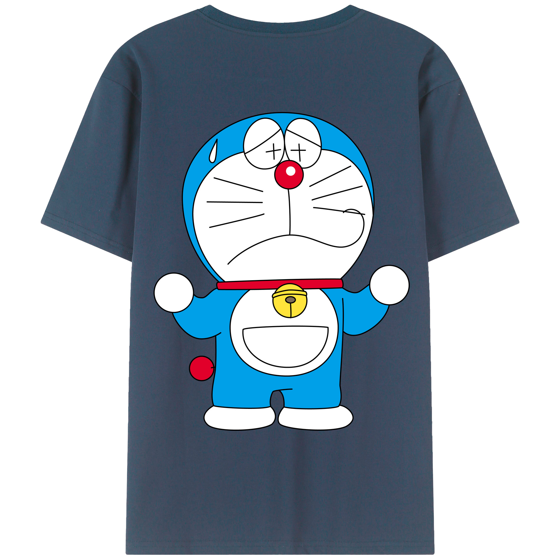 （画像用） ドラえもん Doraemon 綿100％ メンズ半袖Tシャツ（バックプリント） 通気性