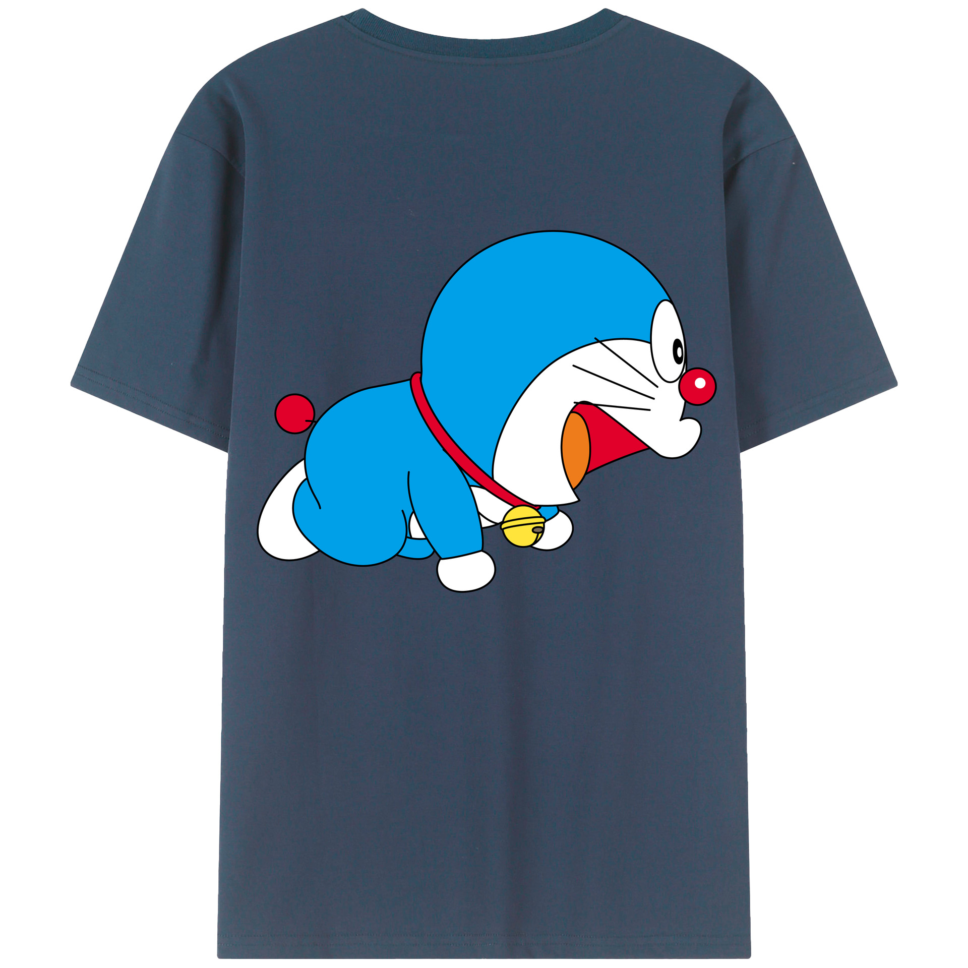 （画像用） ドラえもん Doraemon 綿100％ メンズ半袖Tシャツ（バックプリント） 通気性
