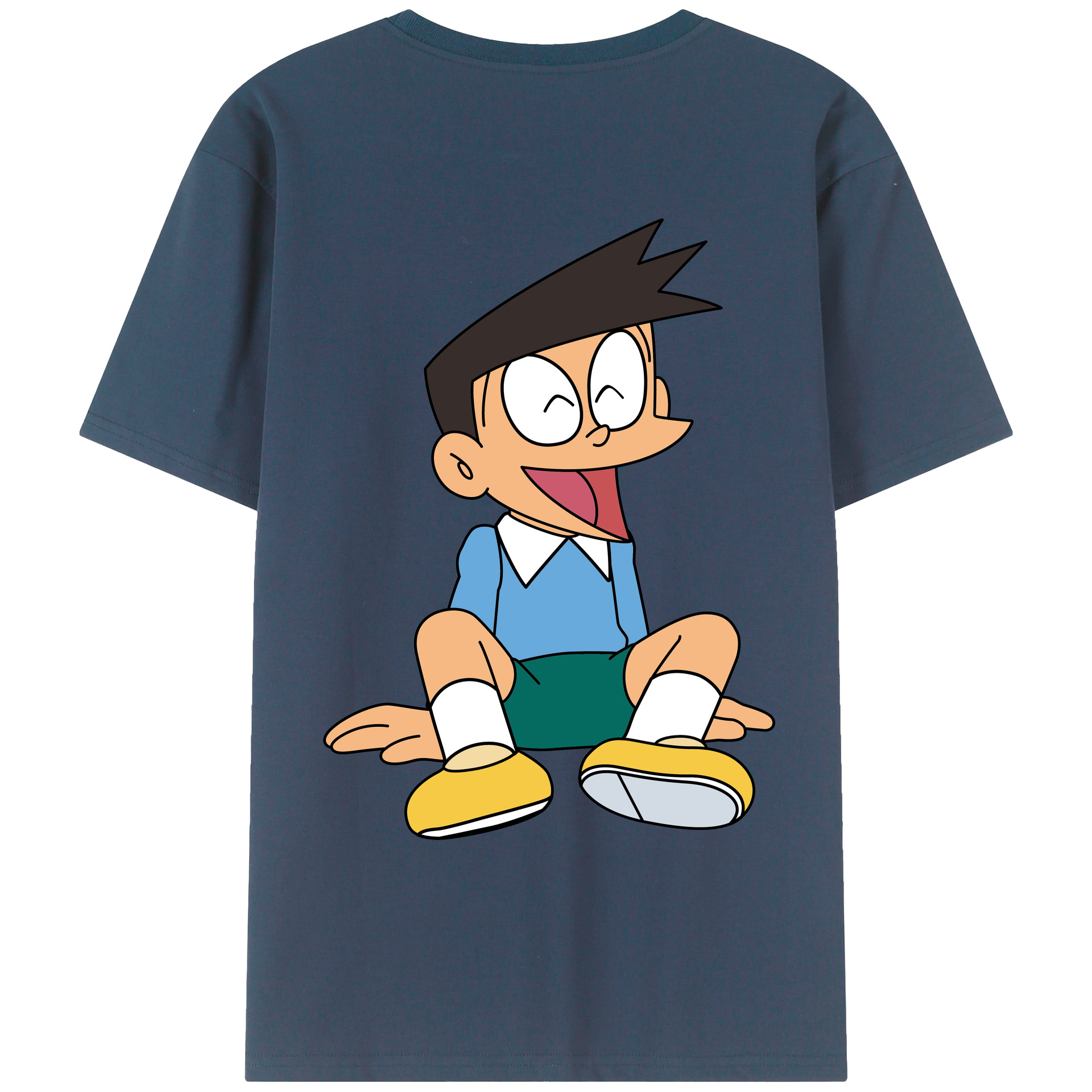 （画像用） ドラえもん 骨川 スネ夫 Doraemon Honekawa Suneo 綿100％ メンズ半袖Tシャツ（バックプリント） 通気性