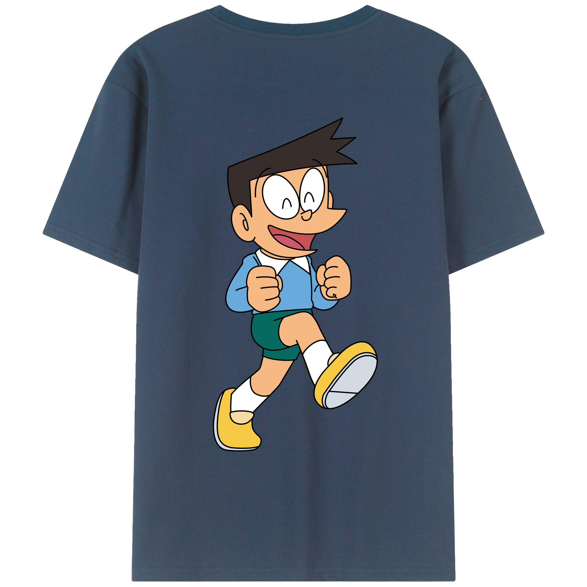 （画像用） ドラえもん 骨川 スネ夫 Doraemon Honekawa Suneo 綿100％ メンズ半袖Tシャツ（バックプリント） 通気性