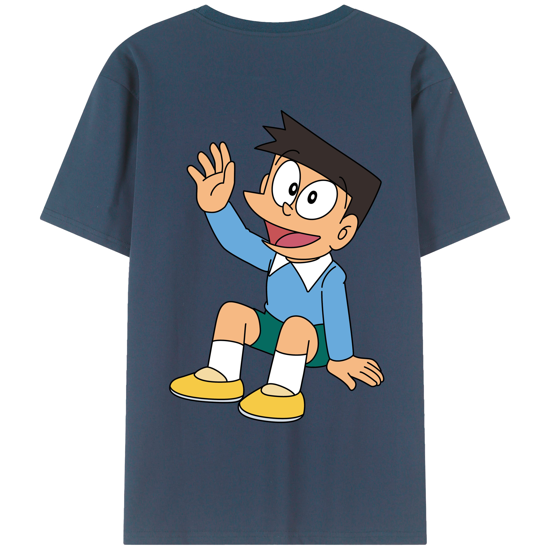 （画像用） ドラえもん 骨川 スネ夫 Doraemon Honekawa Suneo 綿100％ メンズ半袖Tシャツ（バックプリント） 通気性