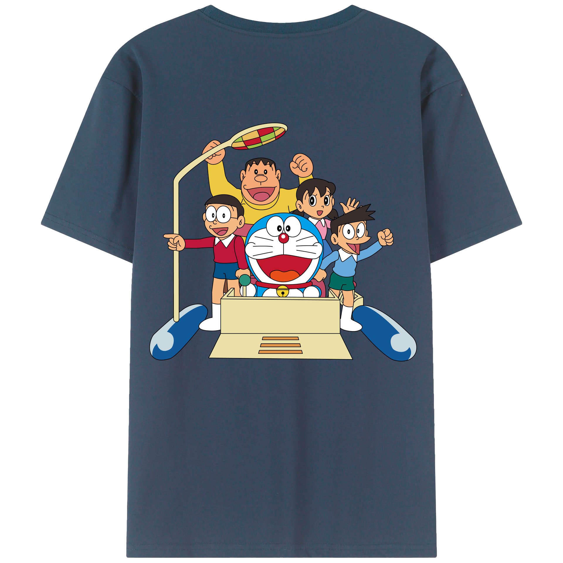 （画像用） ドラえもん 骨川 スネ夫 Doraemon Honekawa Suneo 綿100％ メンズ半袖Tシャツ（バックプリント） 通気性